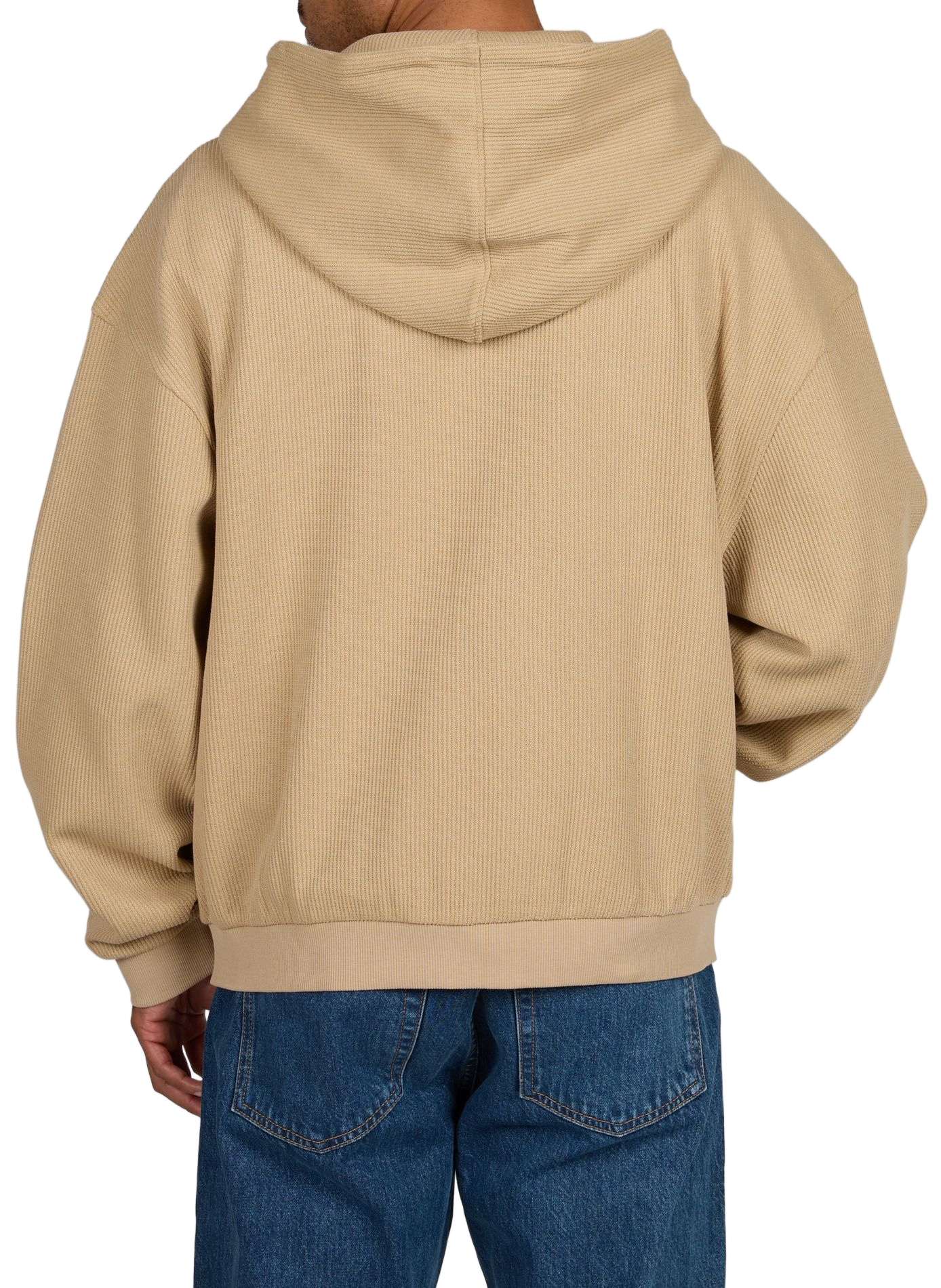 Rechte hoodie-sweatshirt van gemengd katoen HUGO BLUE Beige
