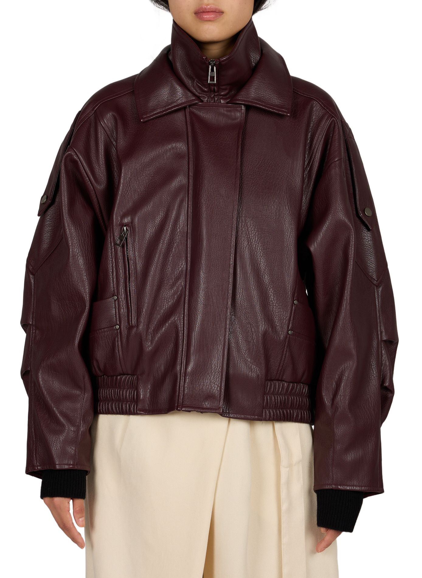 Einfarbige Jacke mit Stehkragen SUNCOO Violett