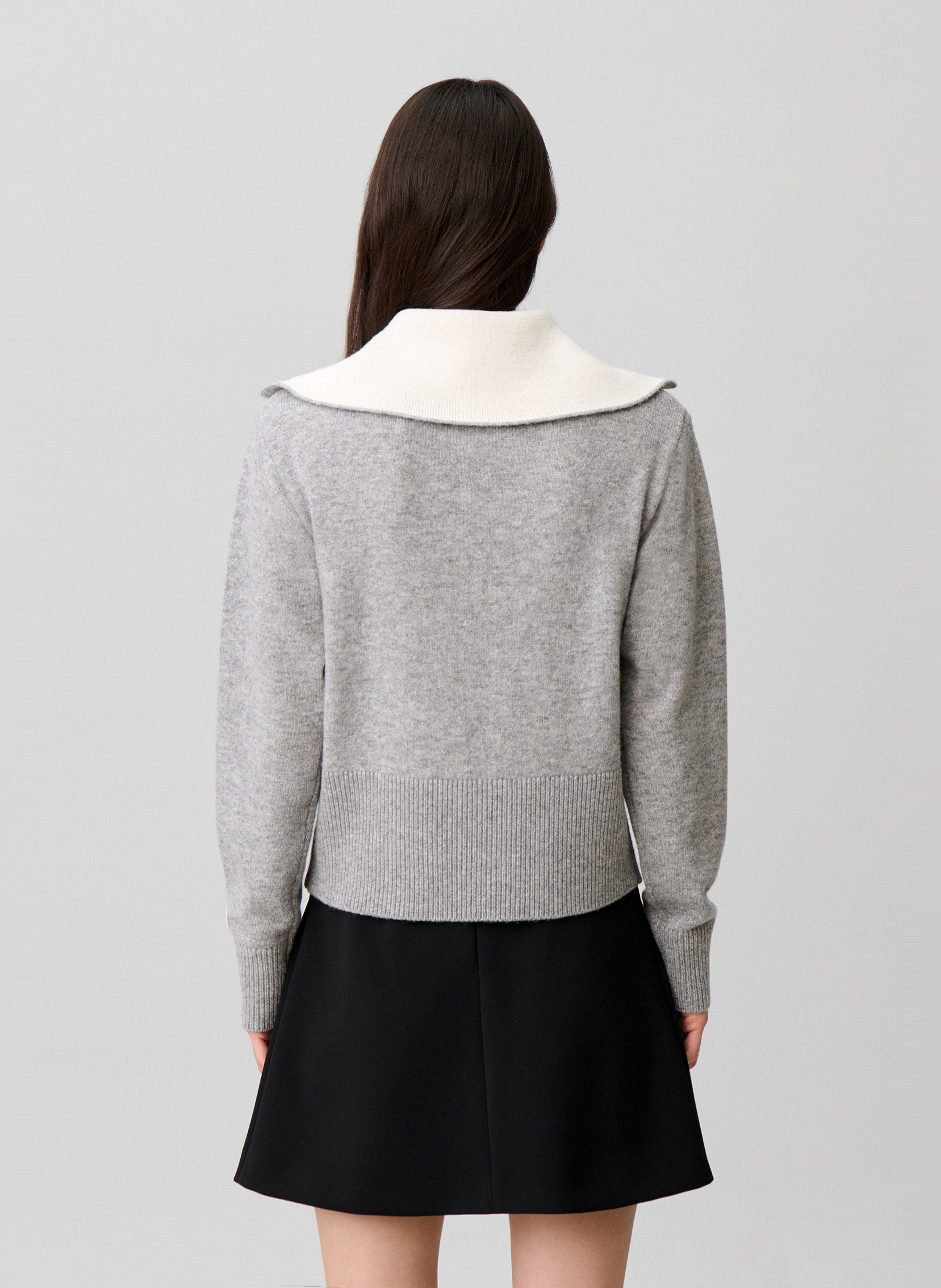 Pull col camionneur en laine CLAUDIE PIERLOT Gris