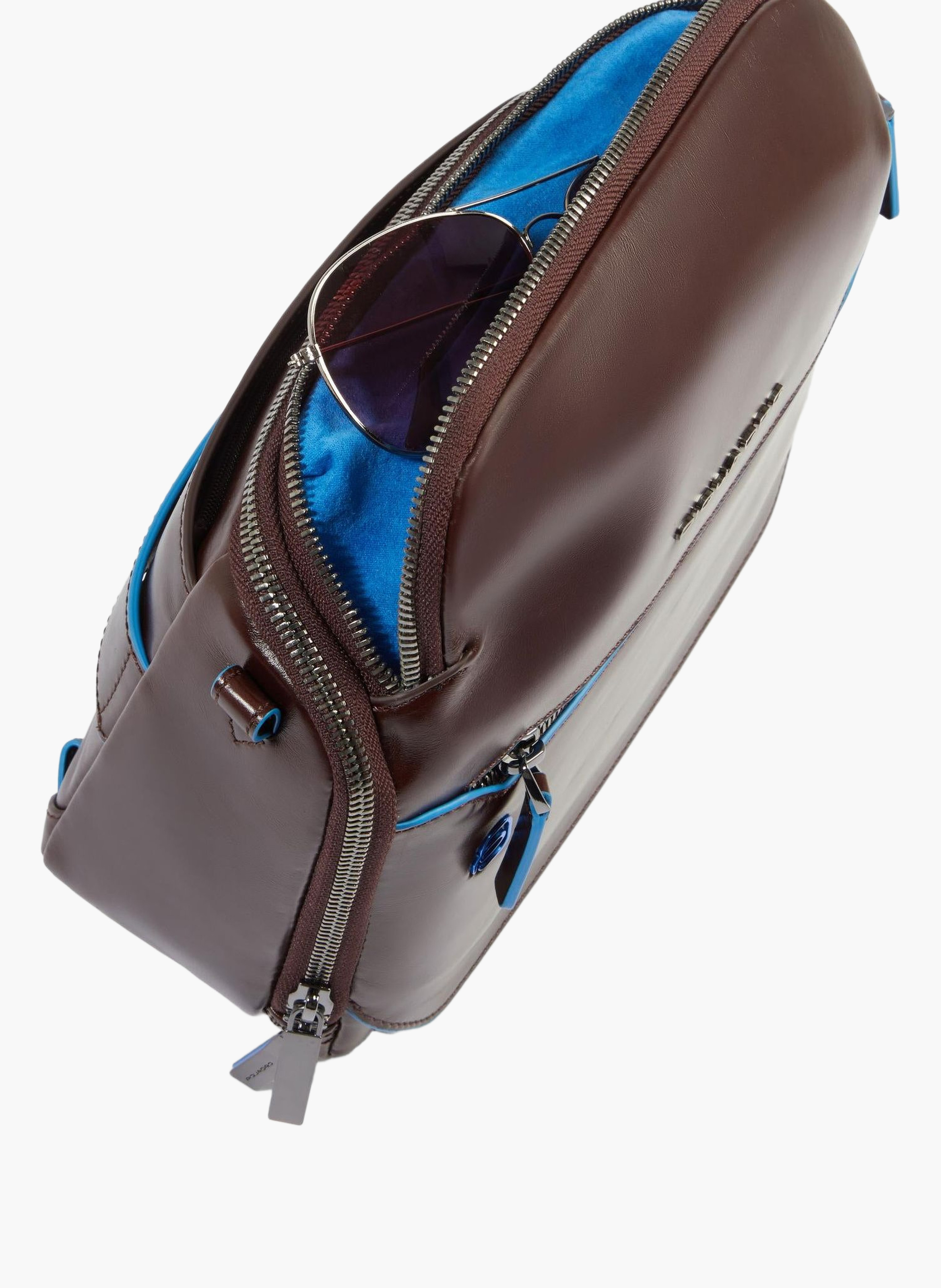 Sac bandoulière homme personnalisable PIQUADRO Marron
