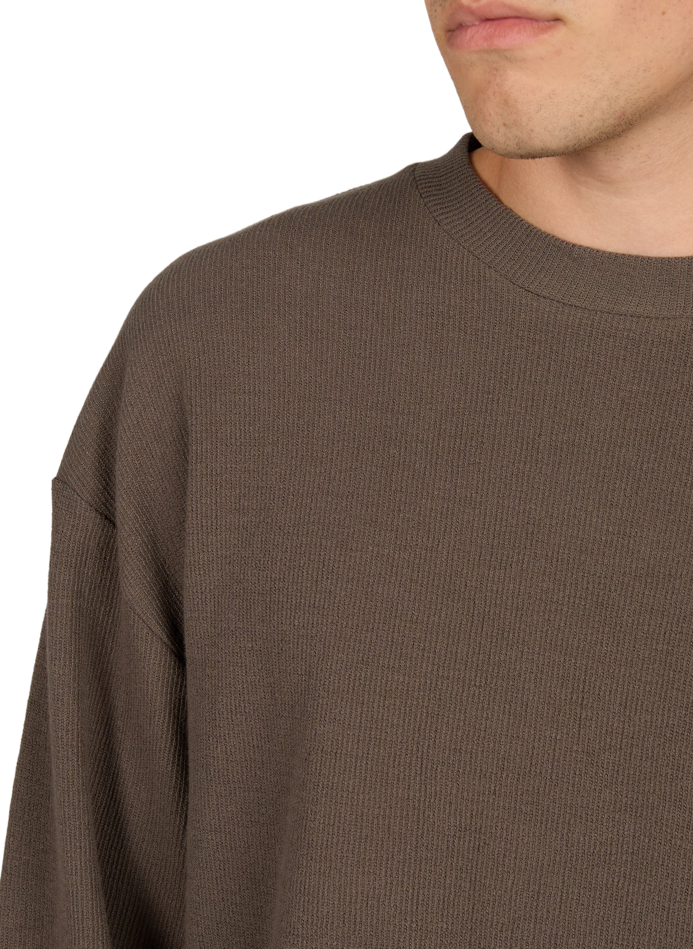 Loose-fit textured knit T-shirt WON HUNDRED Brown