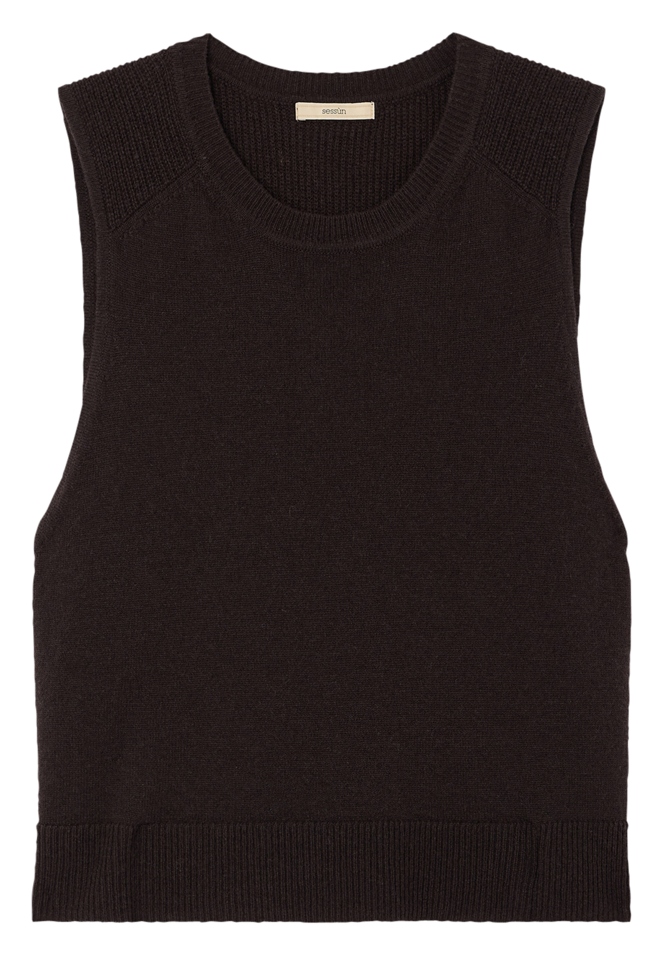 Top droit en laine ynoten SESSUN Marron