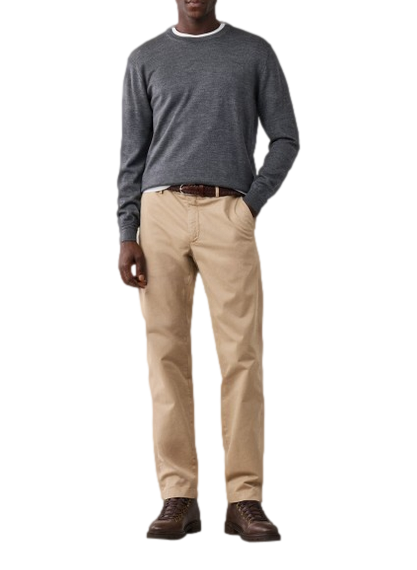 Round neck wool straight sweater FACONNABLE Grey