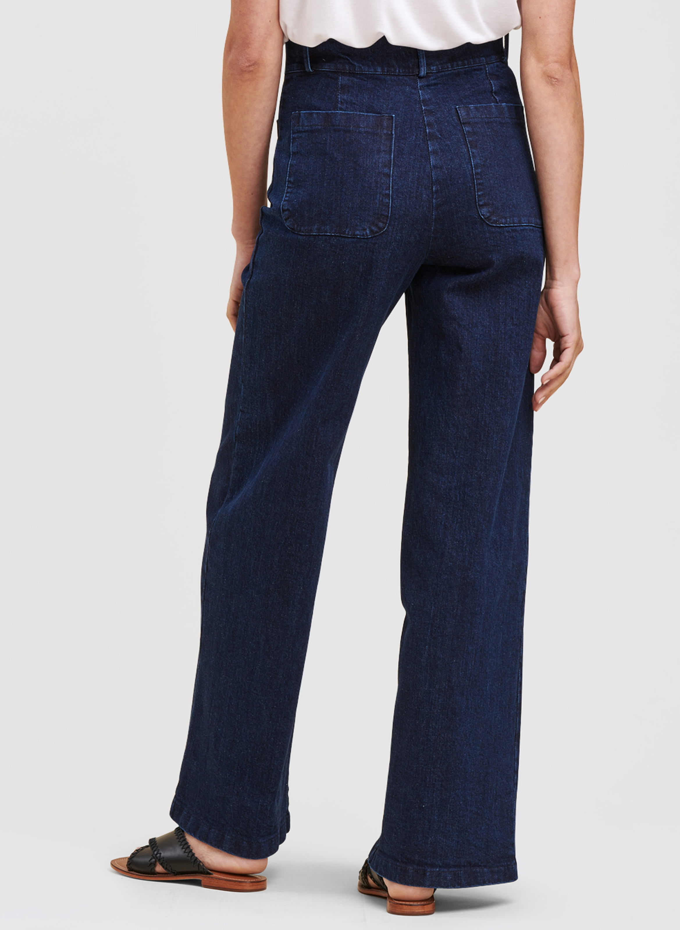 Bootcut-jeans met uitlopende pijpen van katoenmix LA FEE MARABOUTEE Blauw