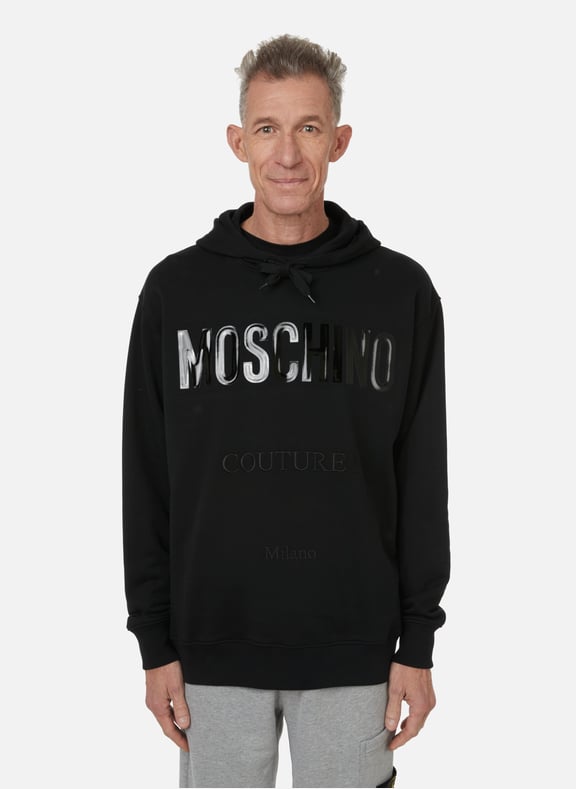 Hoodie à logo en coton Noir by MOSCHINO MOSCHINO Hoodie à logo en coton Noir
