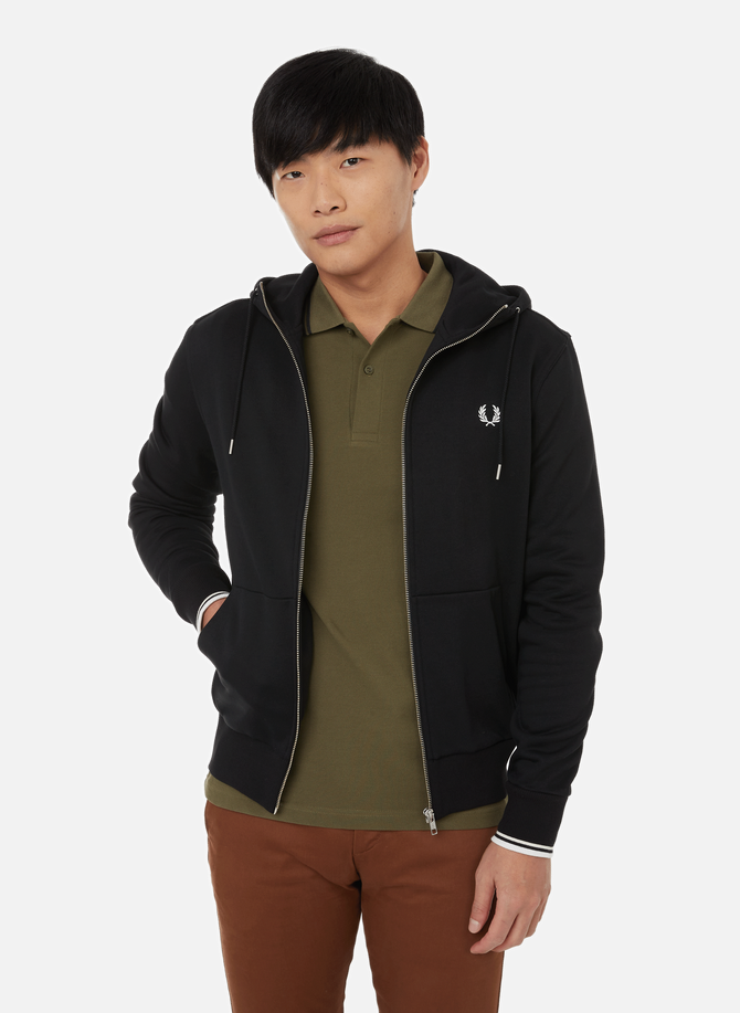 Cotton-blend zip-up sweatshirt FRED PERRY