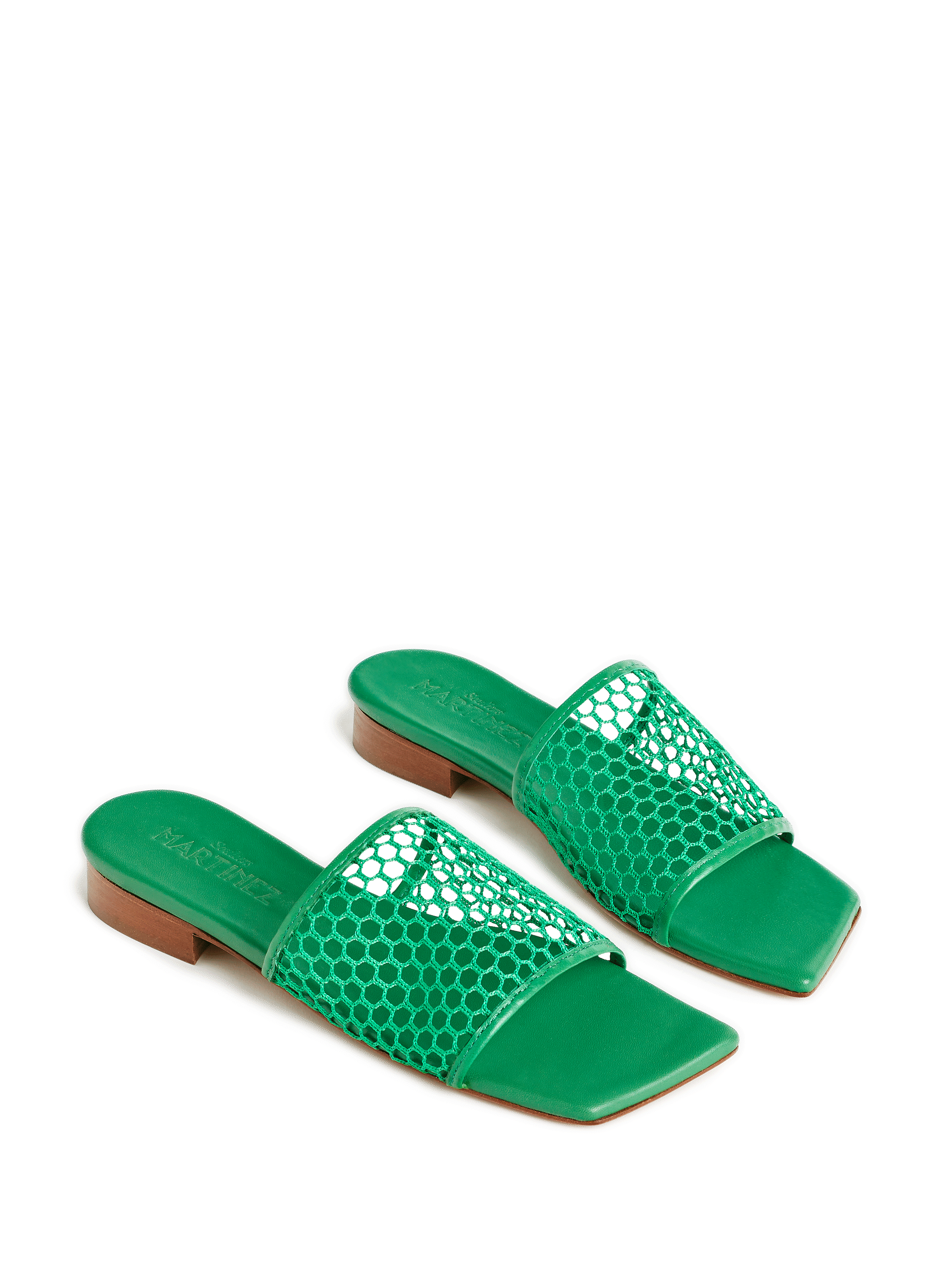 Mules plates Chica en cuir SOULIERS MARTINEZ Vert