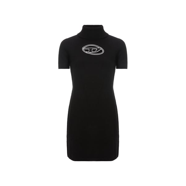 Diesel Robe Courte En Cachemire In Black