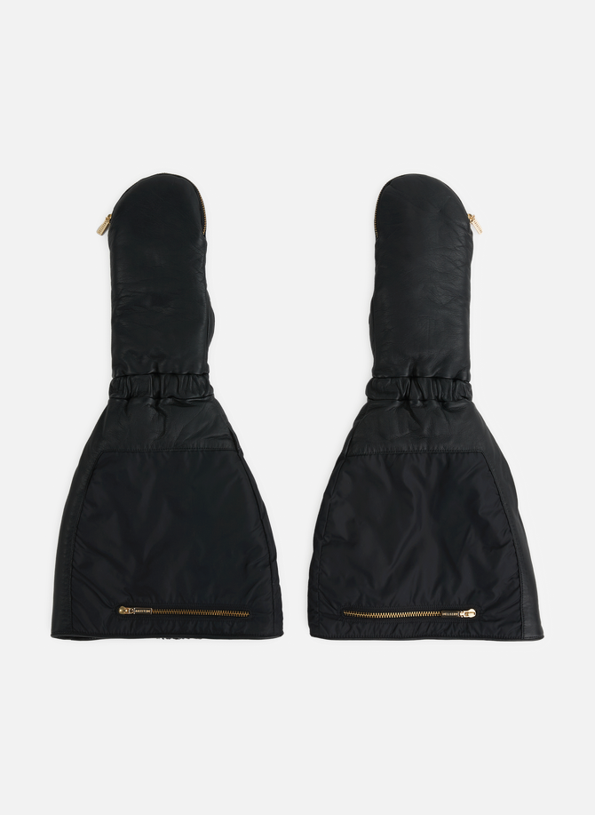 ARISTIDE leather and nylon mittens