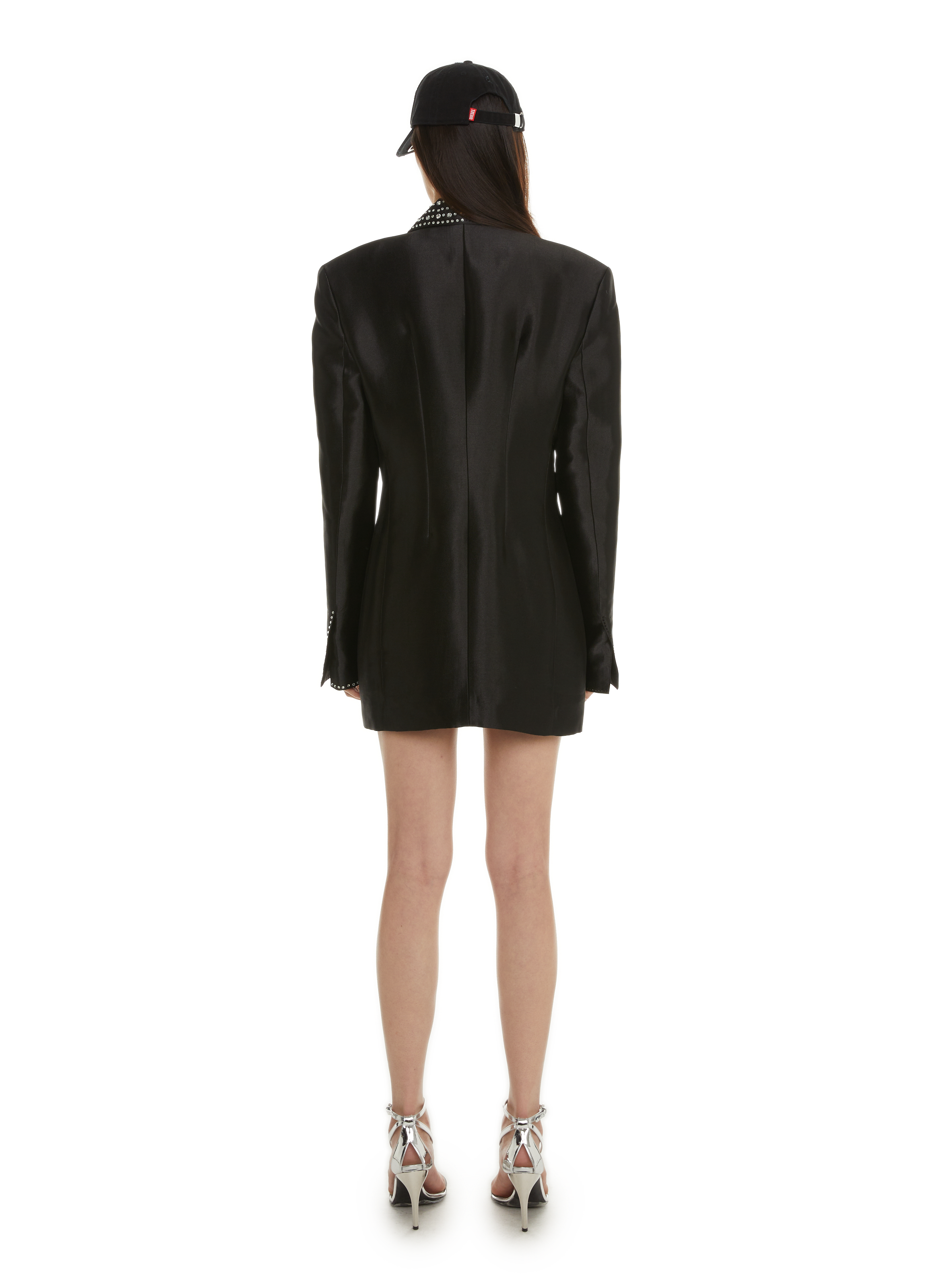 Blazer satiné avec détails brillants Noir