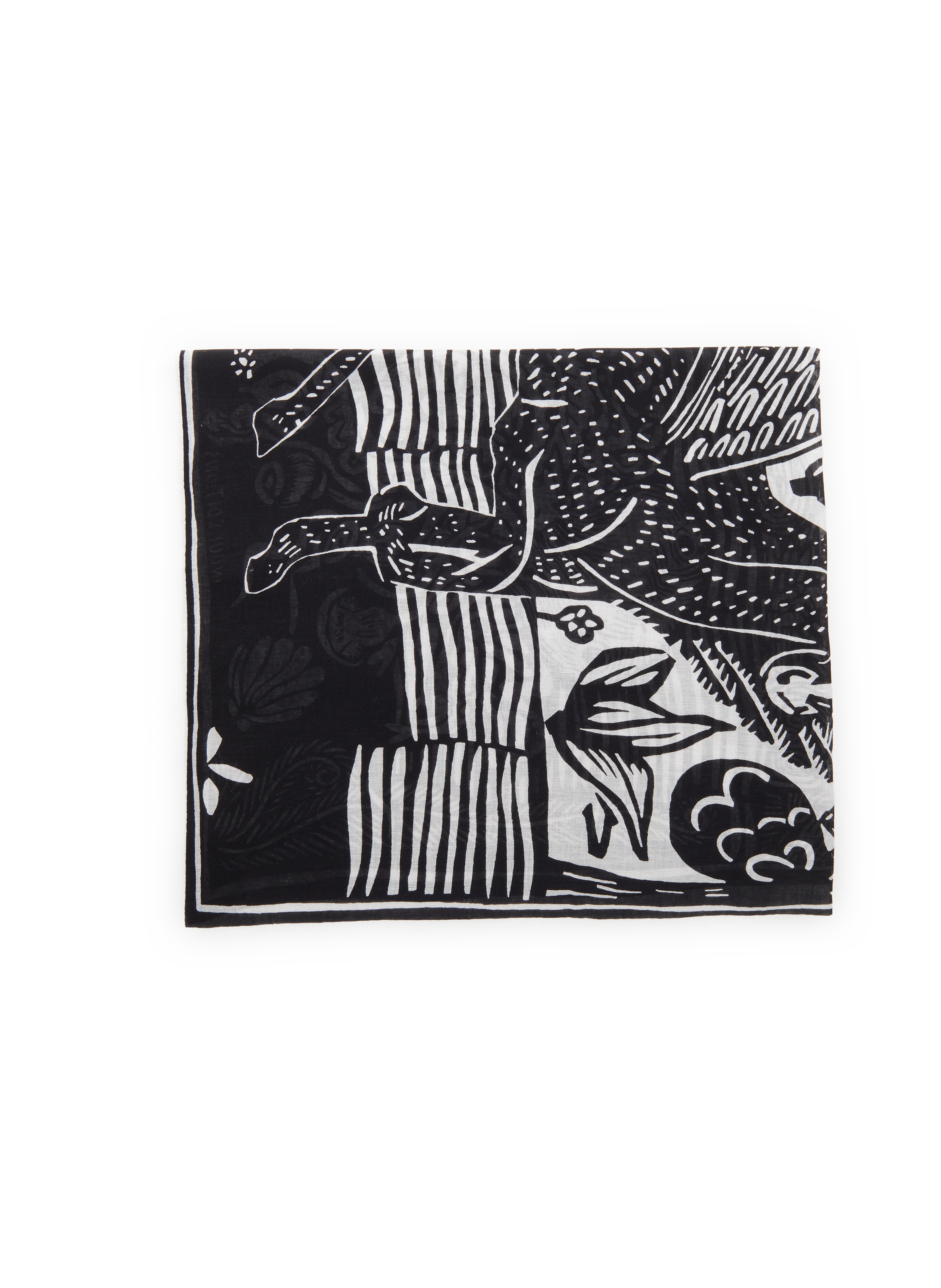 INOUI EDITIONS Linen and cotton scarf Black