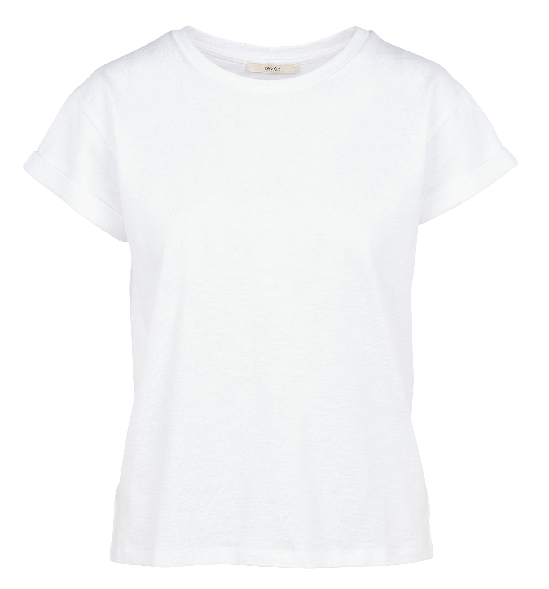 Tee-shirt col rond en coton mélangé albano SESSUN Blanc