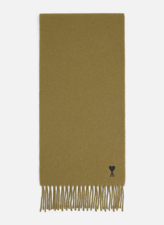 Echarpe ami de coeur en laine unisexe Vert by AMI PARIS AMI PARIS Echarpe ami de coeur en laine unisexe Vert