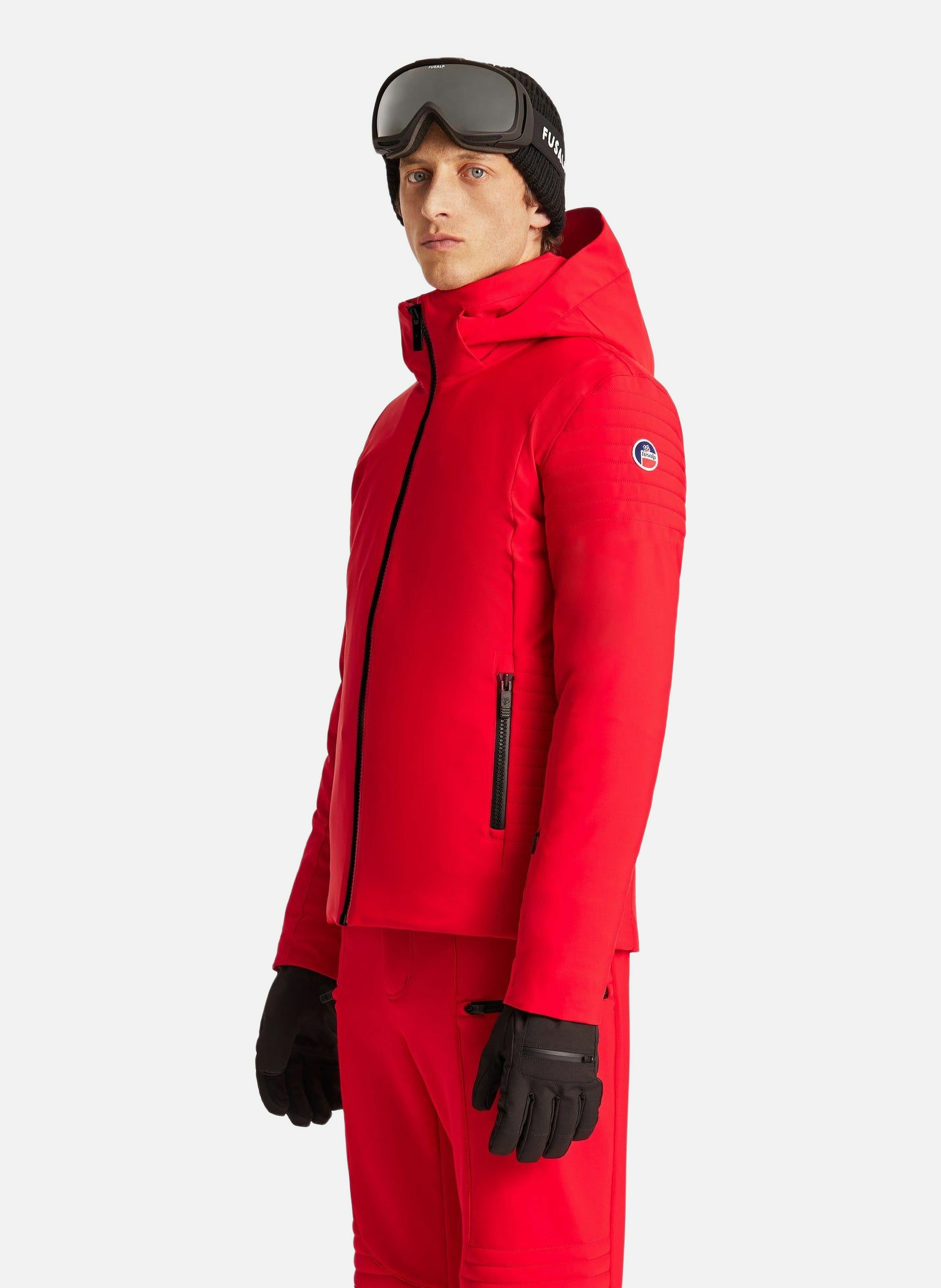 Veste de ski power col montant coupe regular FUSALP Rouge