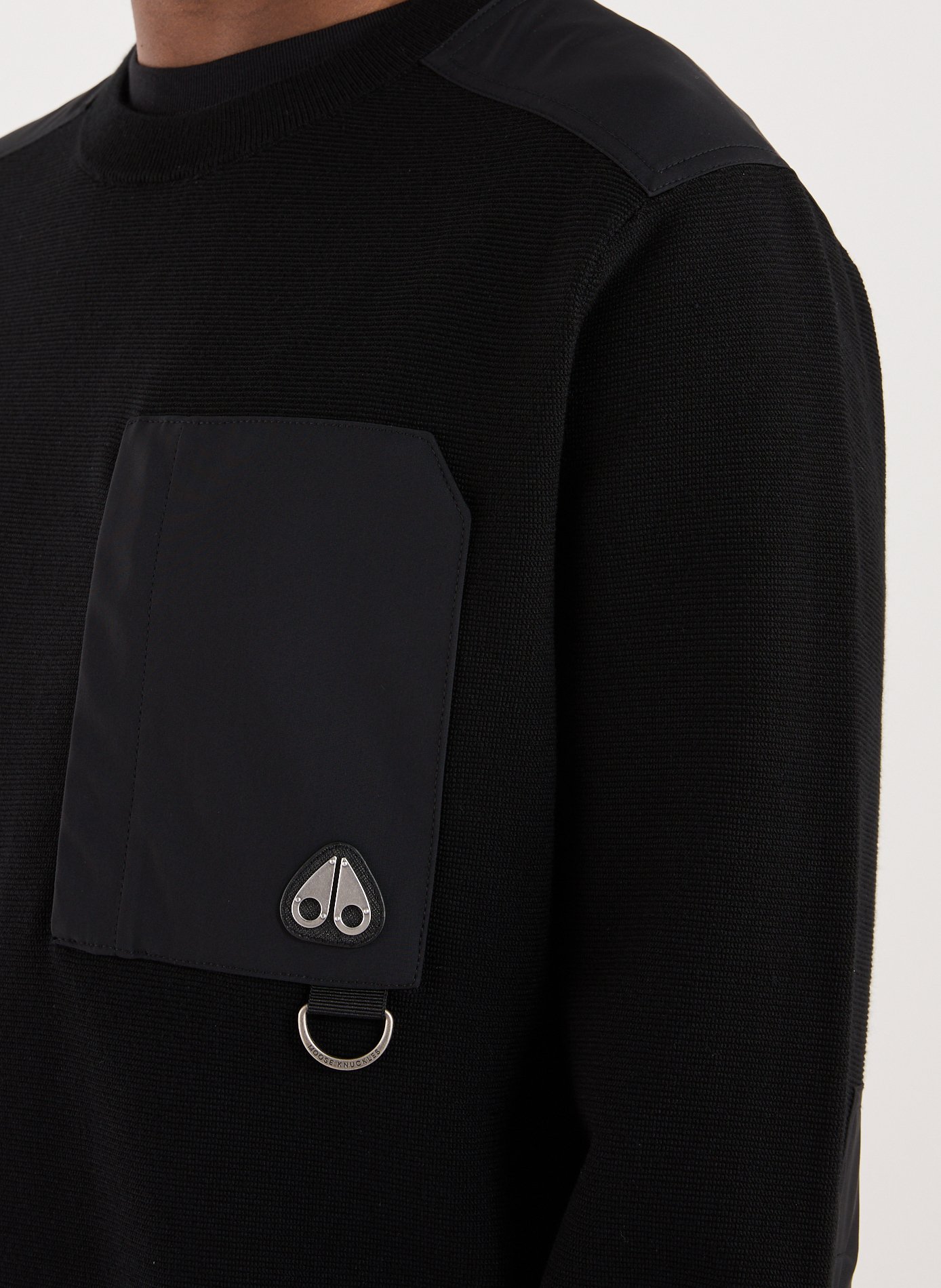 Textured Bi-material Sweatshirt MOOSE KNUCKLES Black