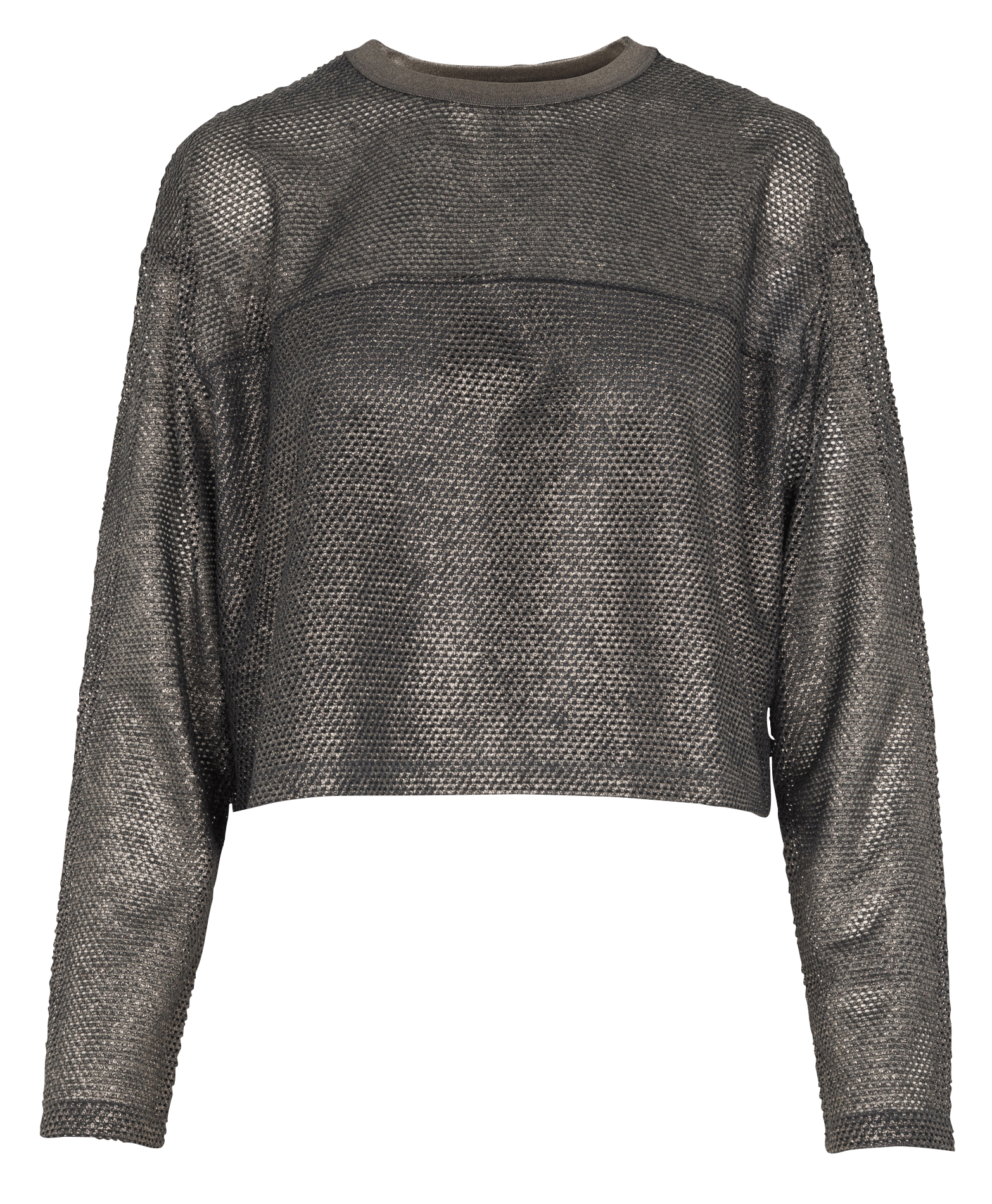 Top col rond métallisé IKKS Gris