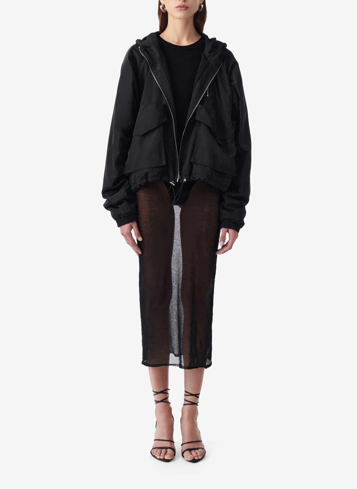 Coupe-vent droit à capuche gony IRO Noir