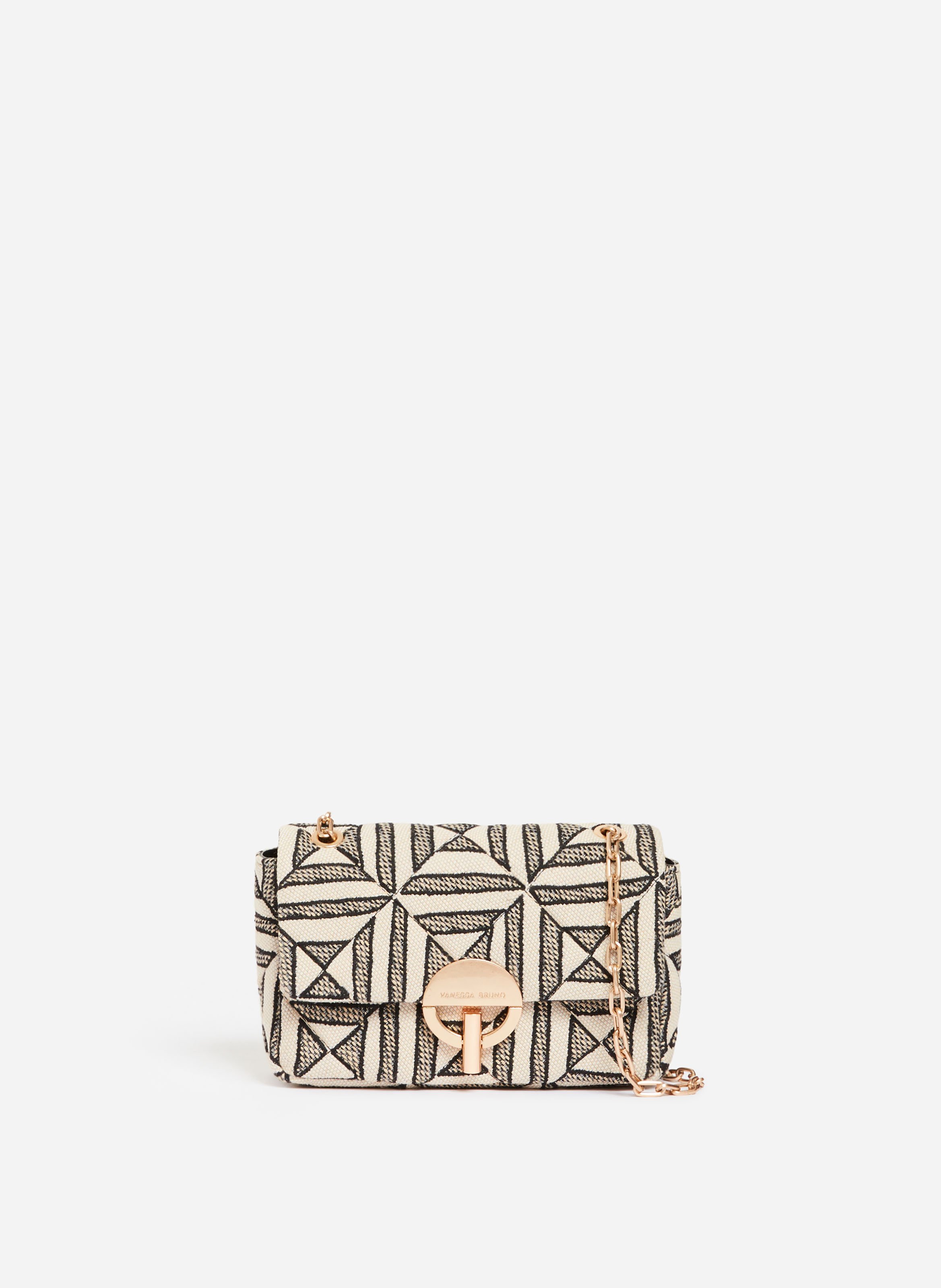 VANESSA BRUNO Moyen sac moon en coton mélangé Noir