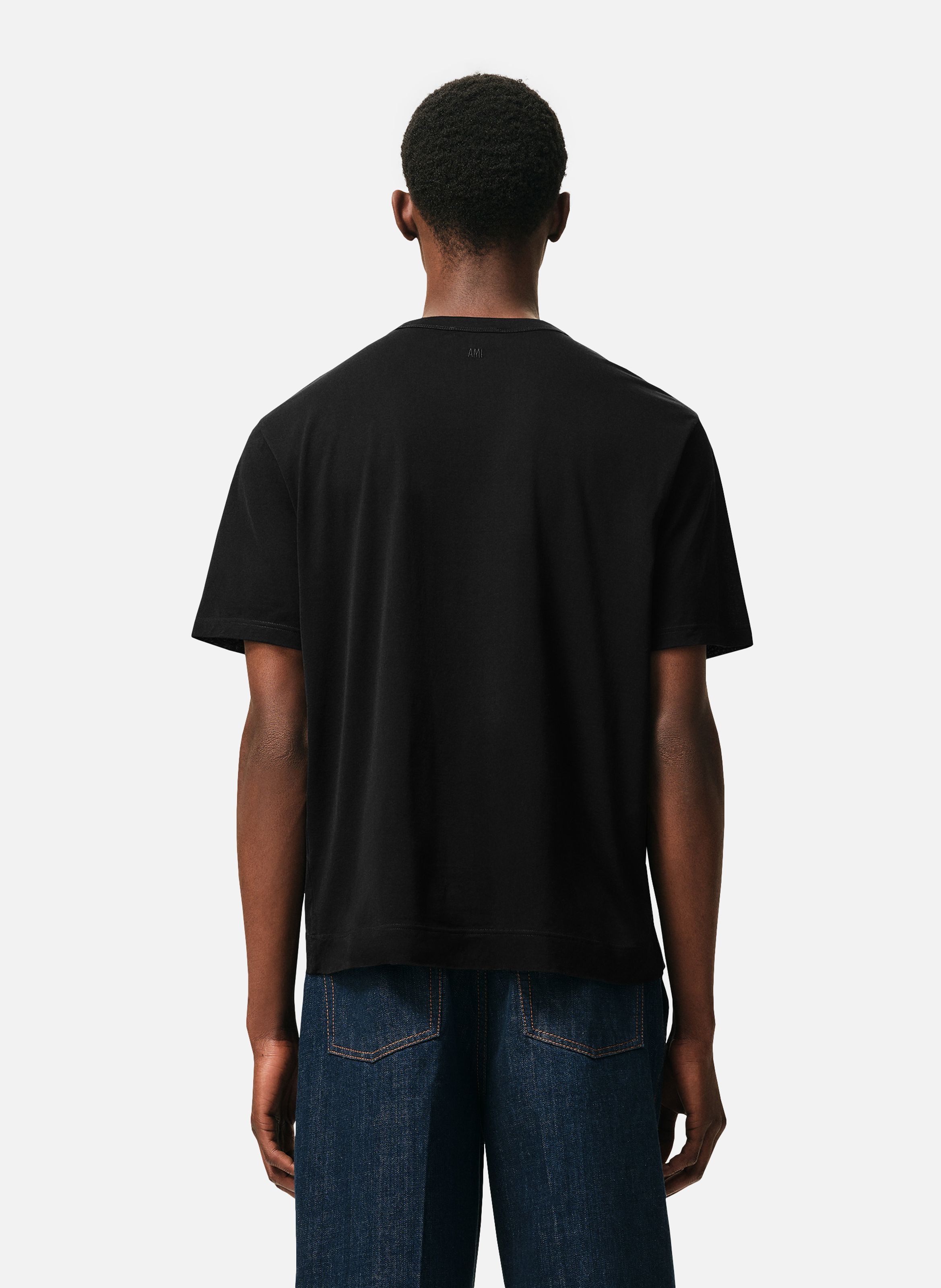 T-shirt ami de coeur en coton AMI PARIS Noir