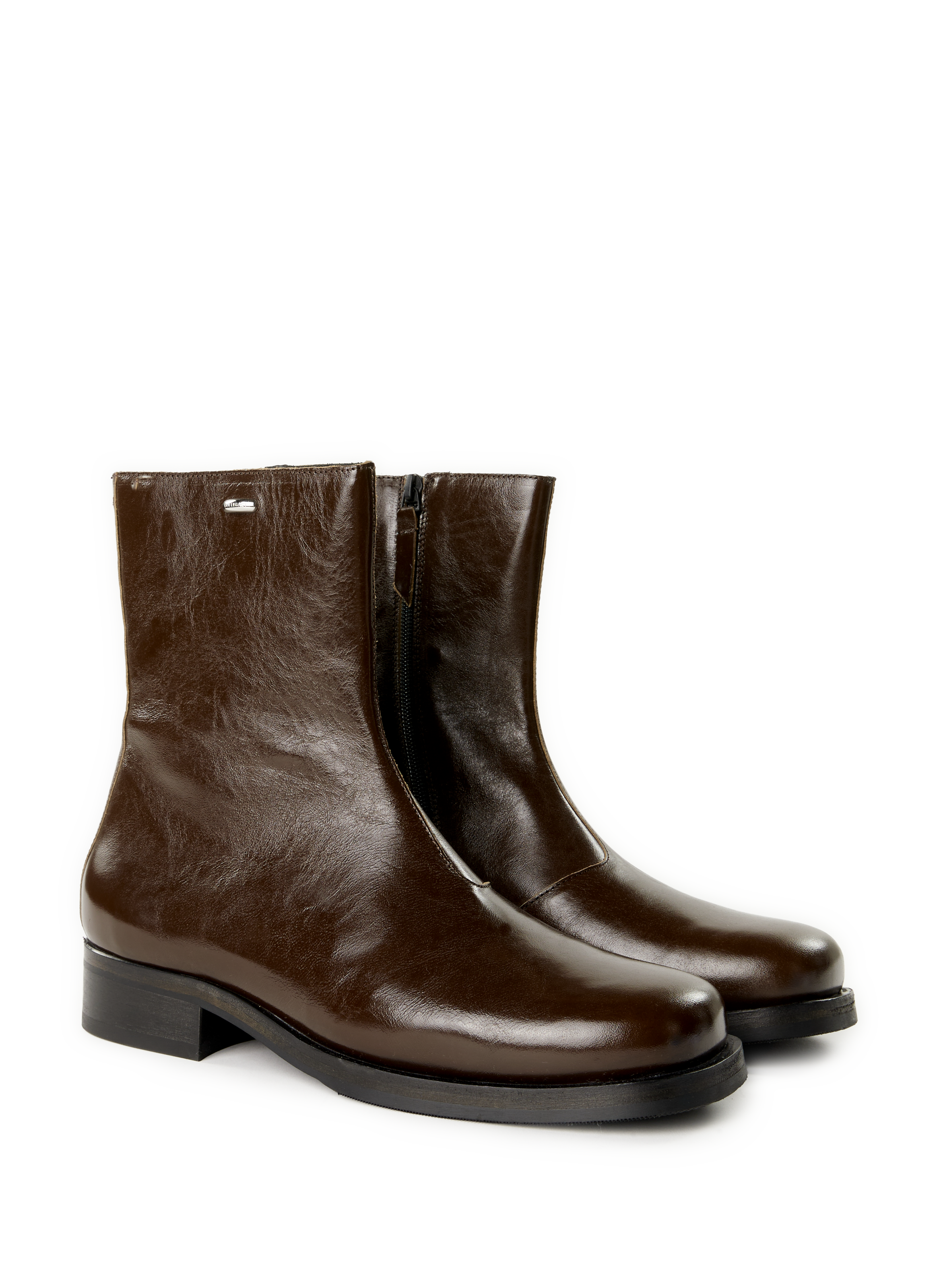 Zippered leather boots OUR LEGACY Green