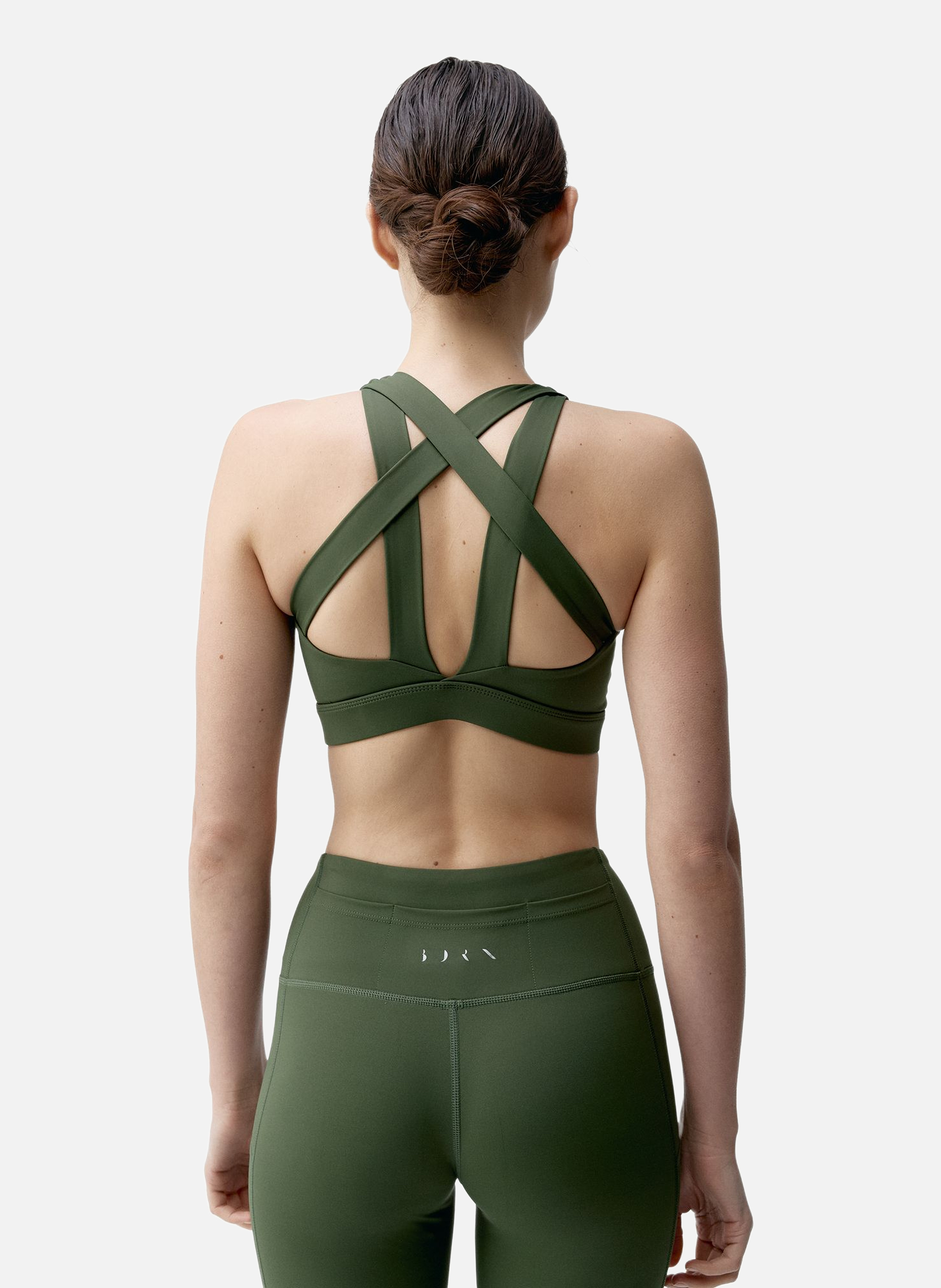 Brassière de sport performance fixation haute asura BORN LIVING YOGA Kaki