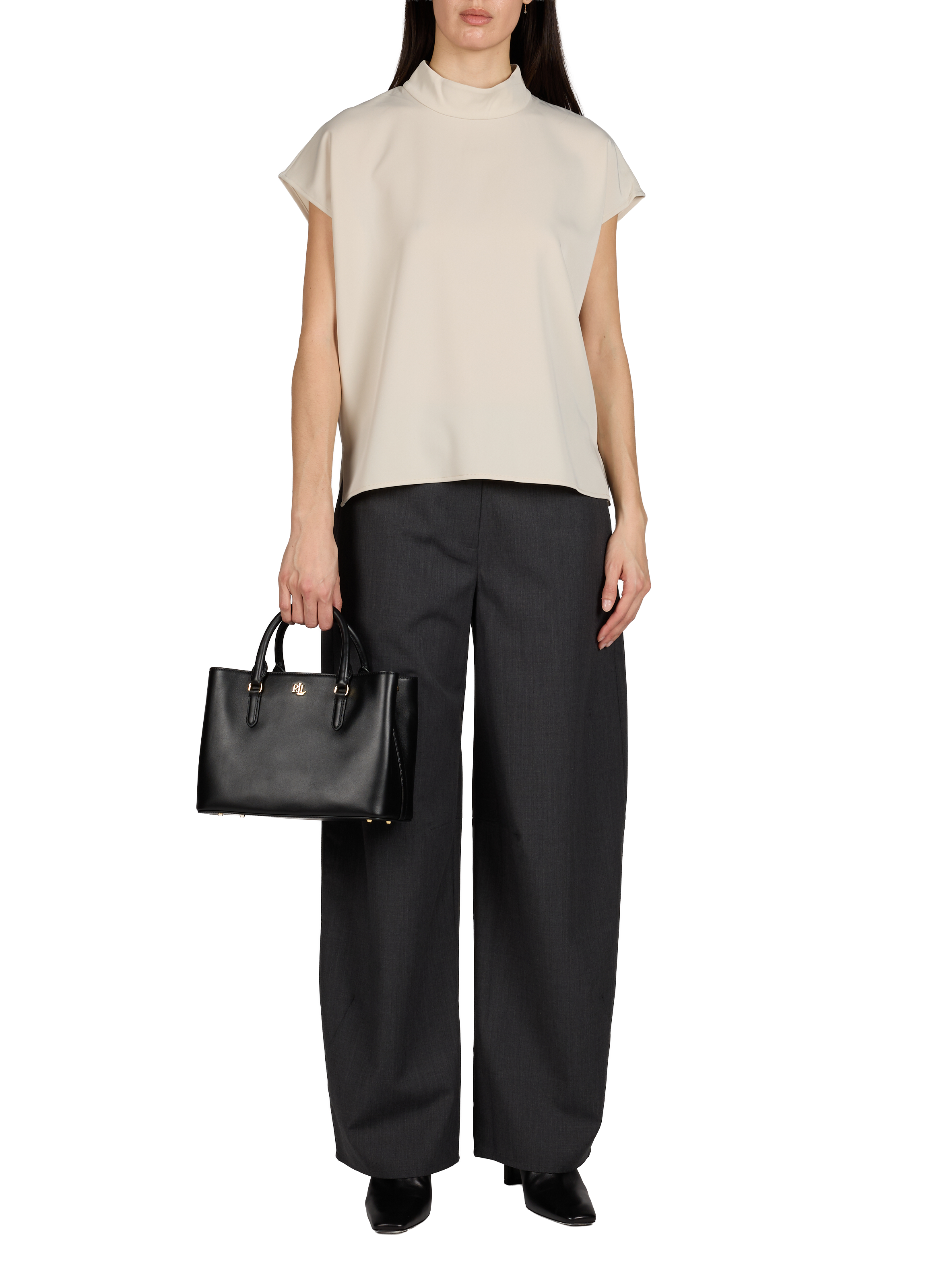 Oversized high-neck top SAMSOE SAMSOE Beige