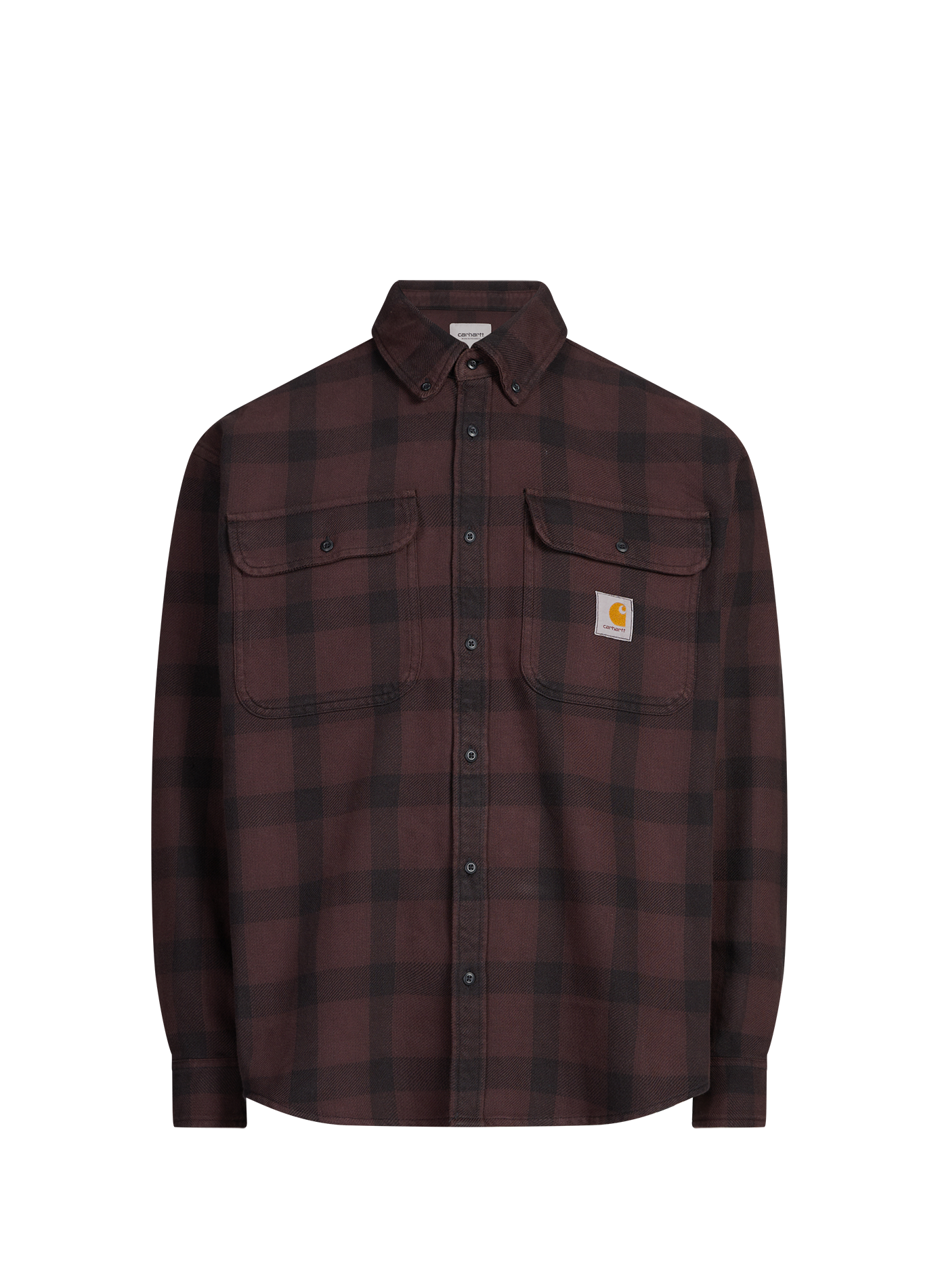 Checked overshirt with American collar in cotton CARHARTT WIP Brown