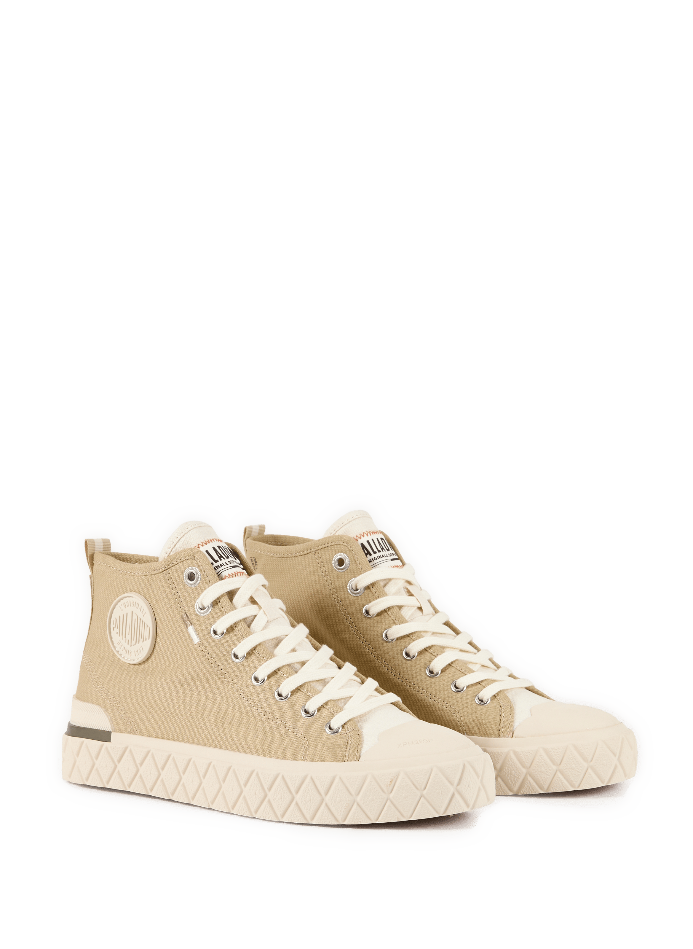 Baskets montantes compensées en coton mélangé PALLADIUM Beige