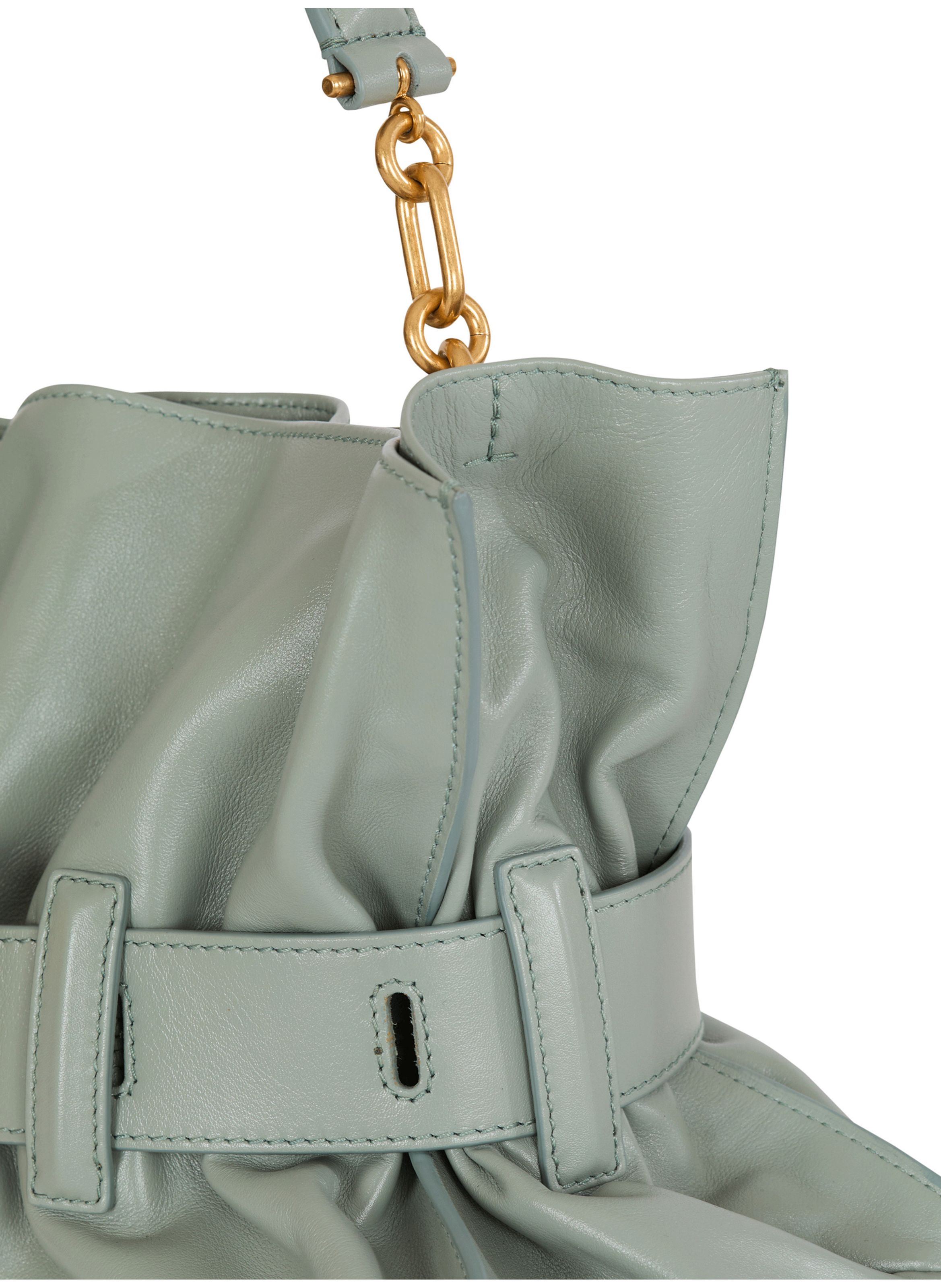 Sac anthem médium en cuir de veau BALMAIN Vert