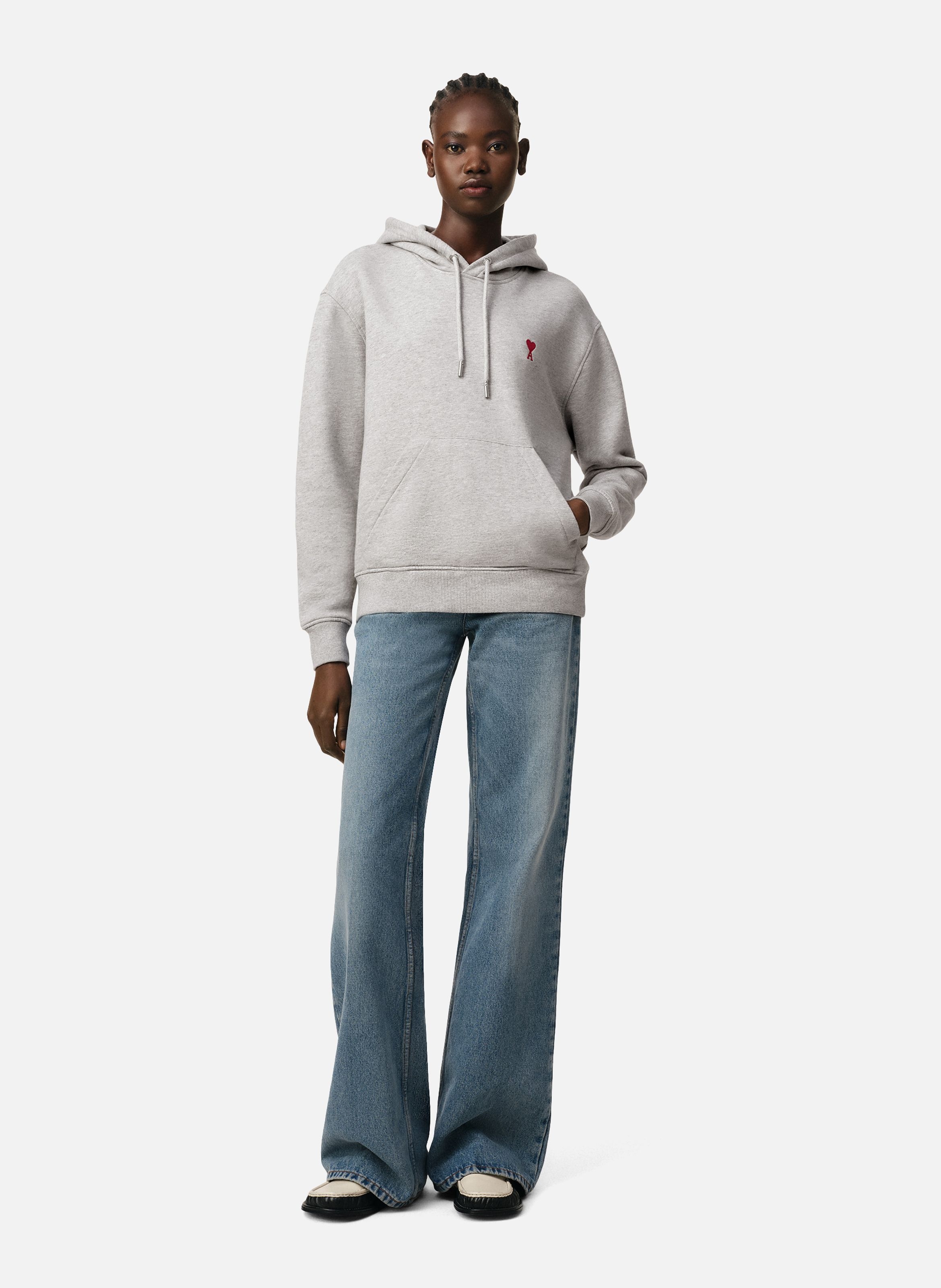 Hoodie Ami de Coeur Rouge unisexe AMI PARIS Gris