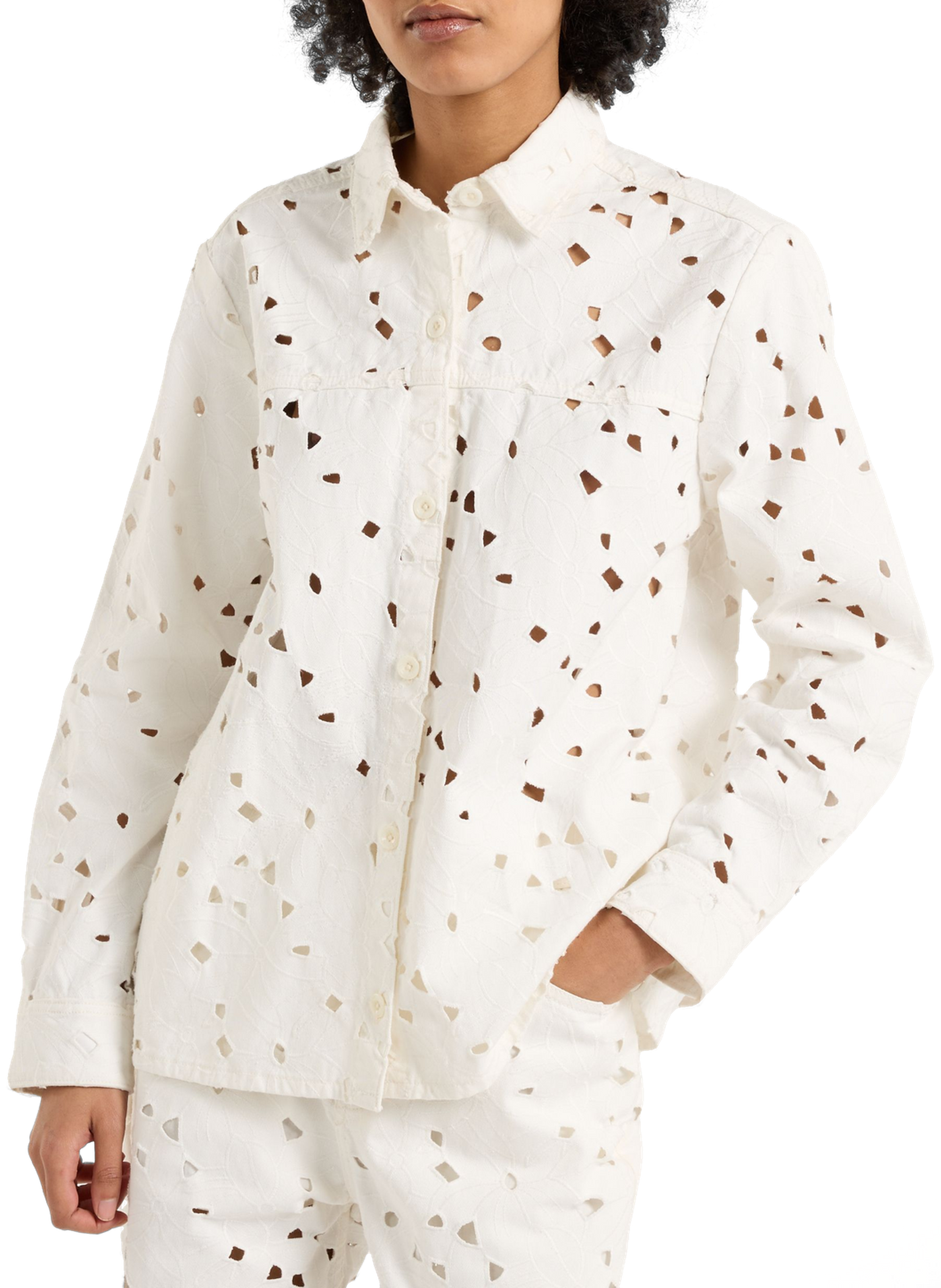 Chemise ajourée Ady en coton SAISON 1865 Blanc