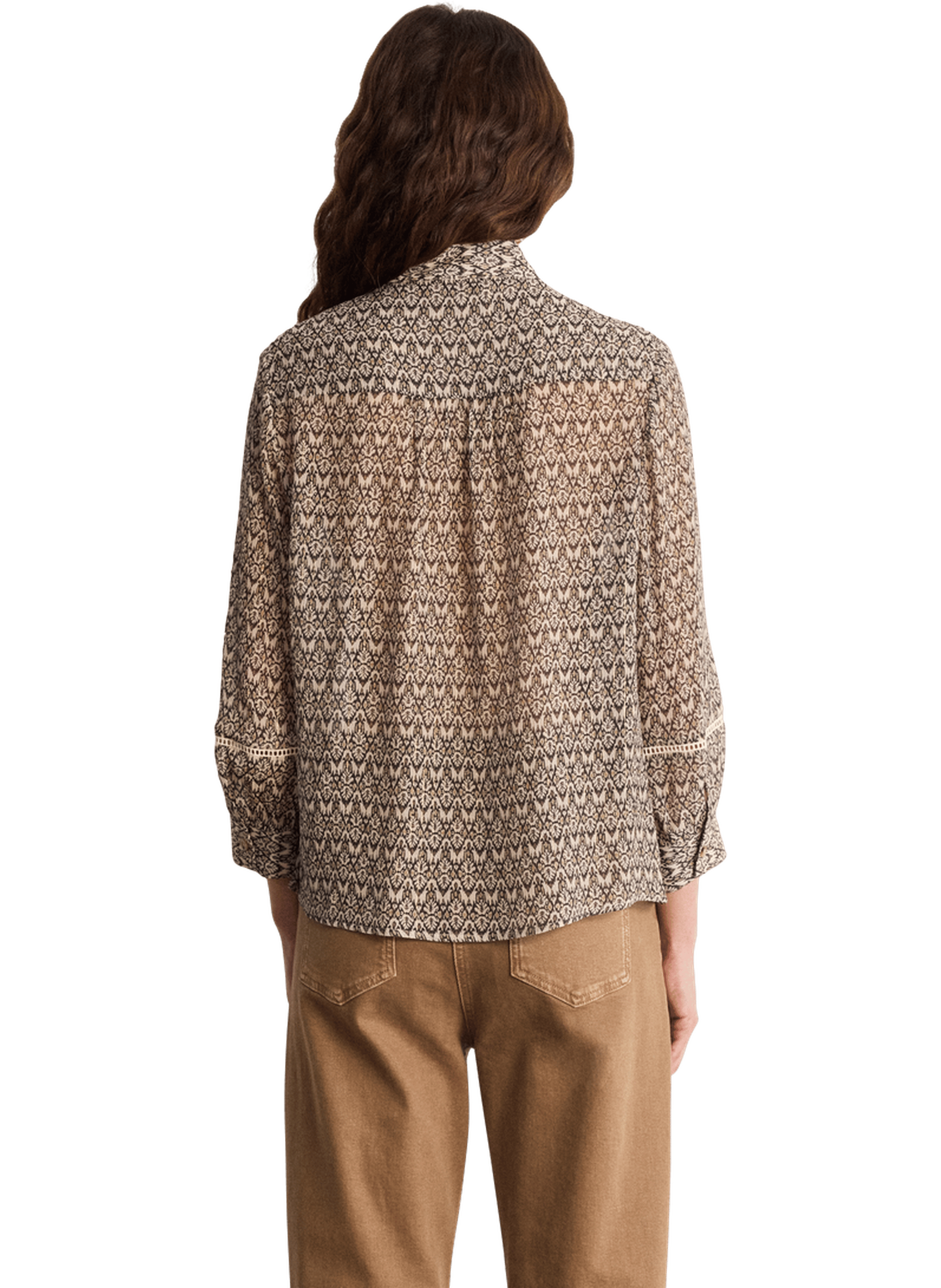 Chemise en mousseline imprimée - clarine PABLO Beige