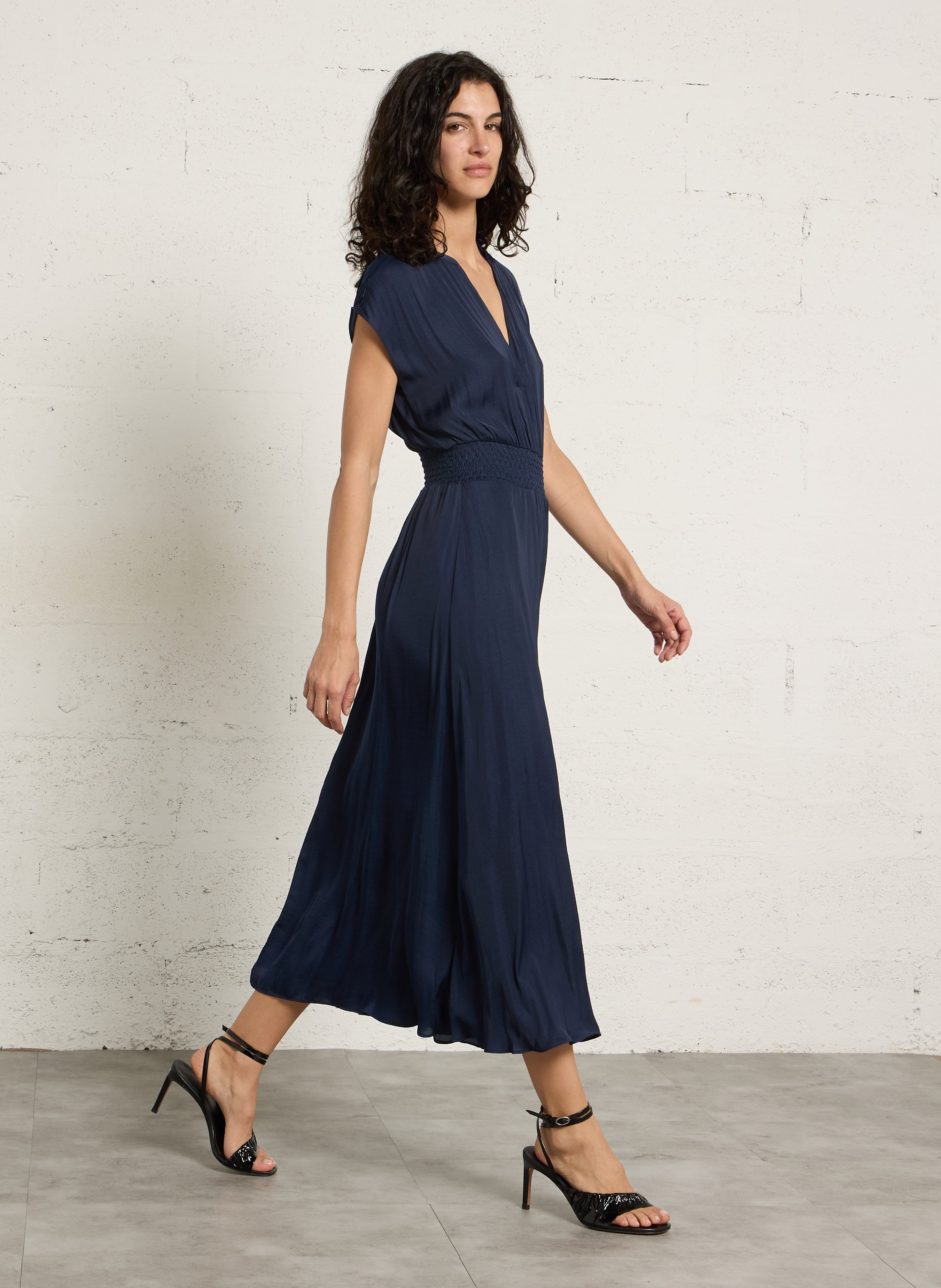 Ribe longue col tunisien becky MAISON 123 Bleu