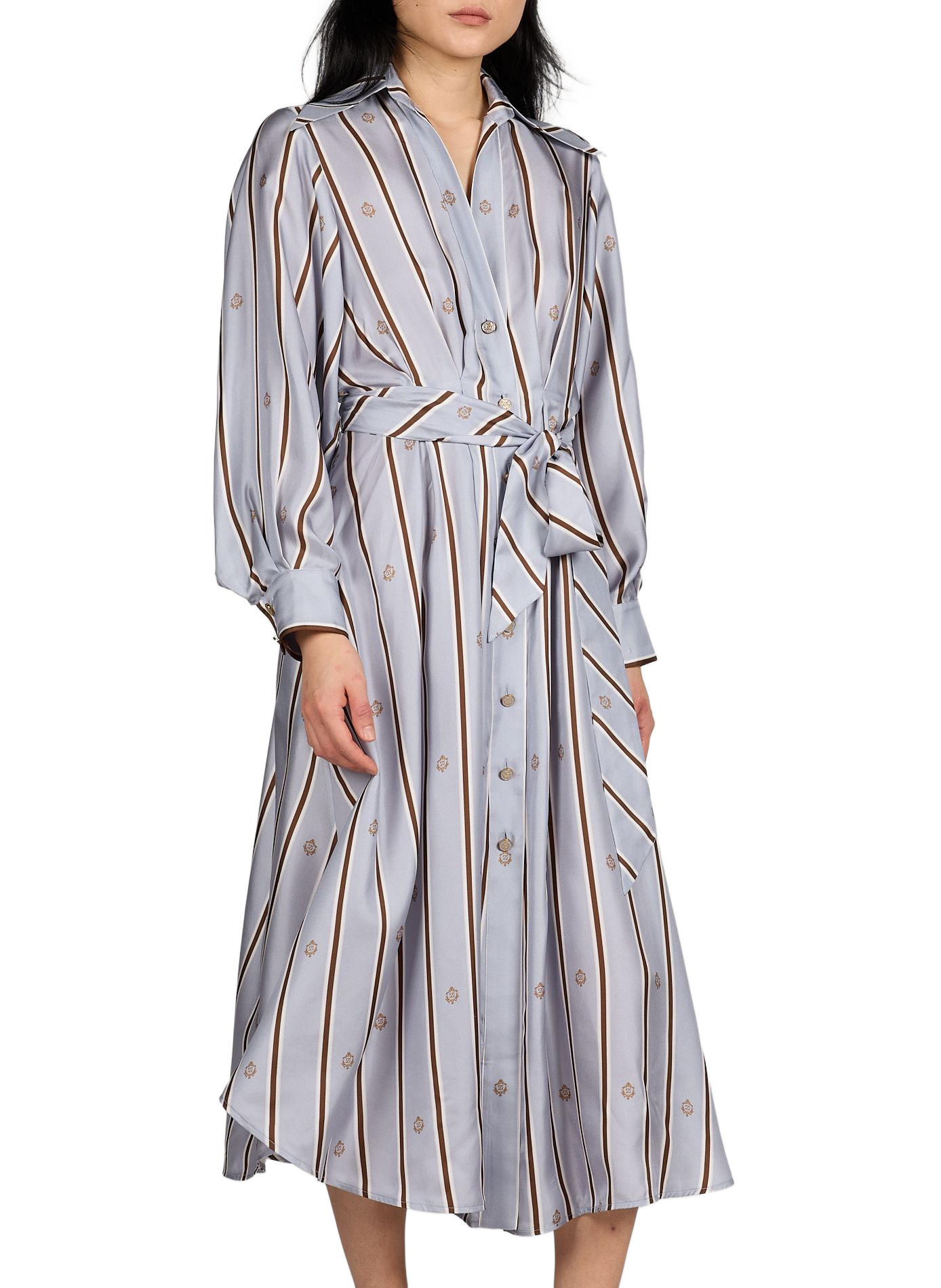 Robe midi Emblem en soie ZIMMERMANN Bleu