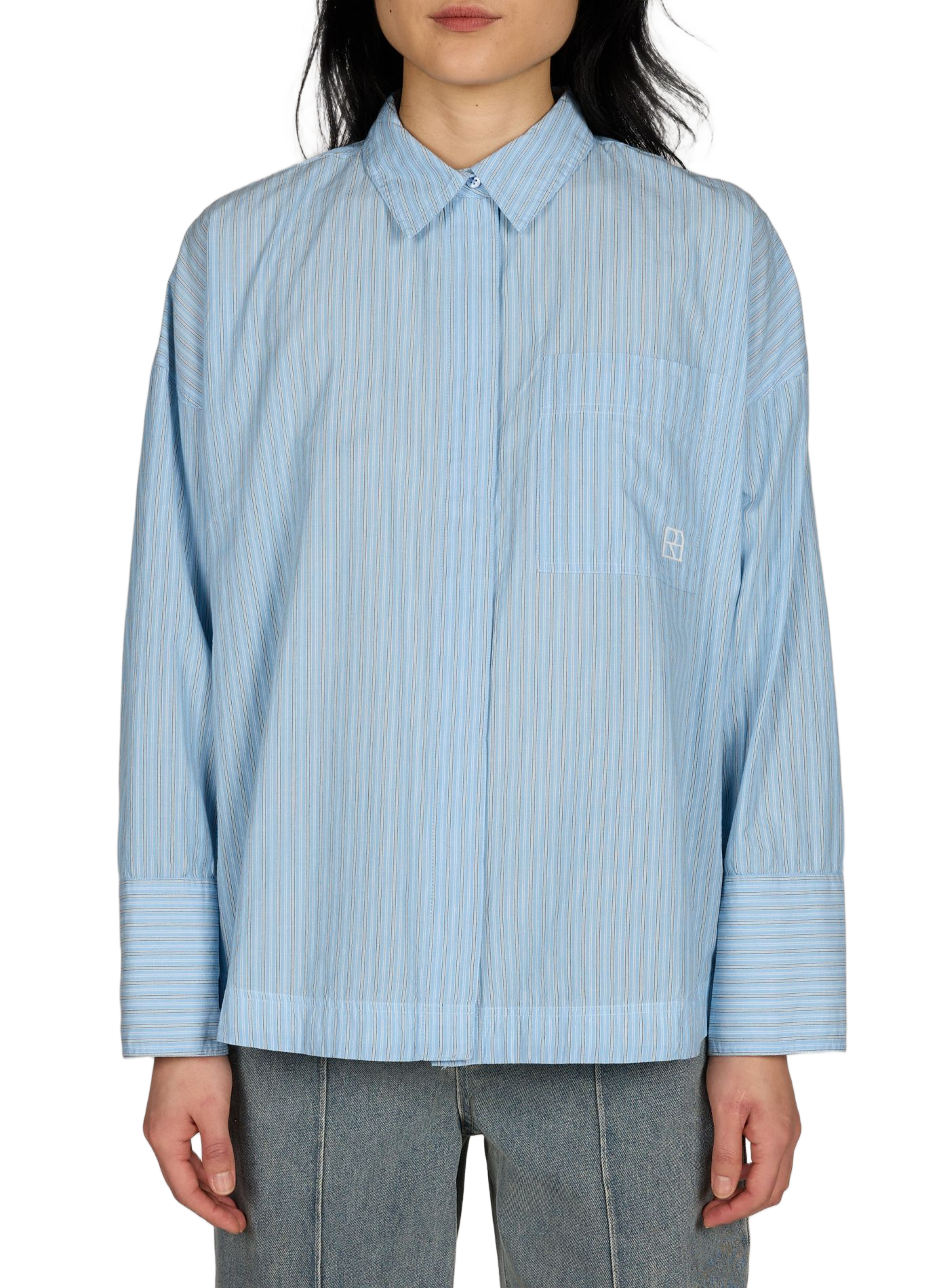 Rouingrid cotton shirt ROUGE EDIT Blue