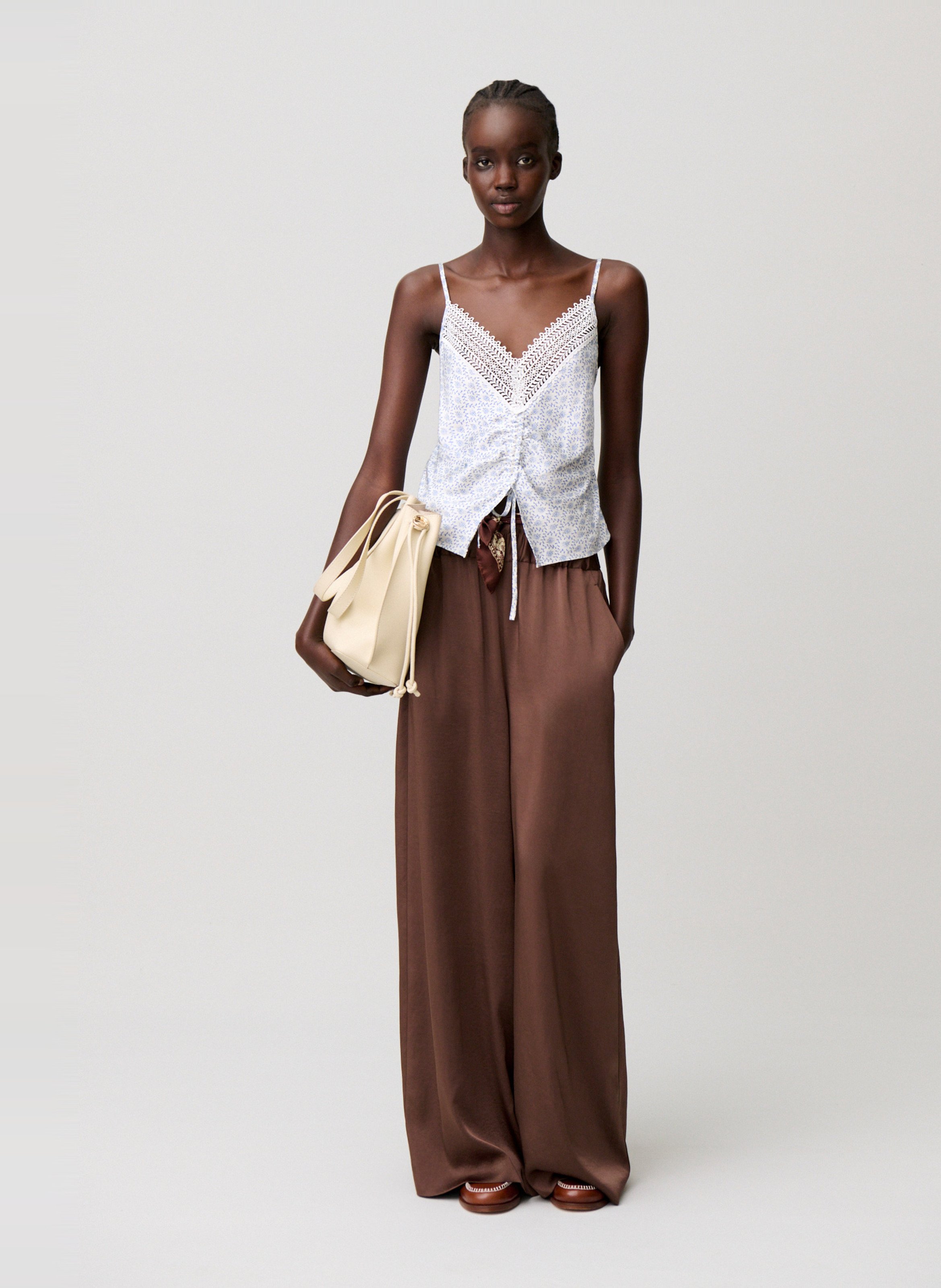 Top court imprimé à bretelles CLAUDIE PIERLOT Multicolore