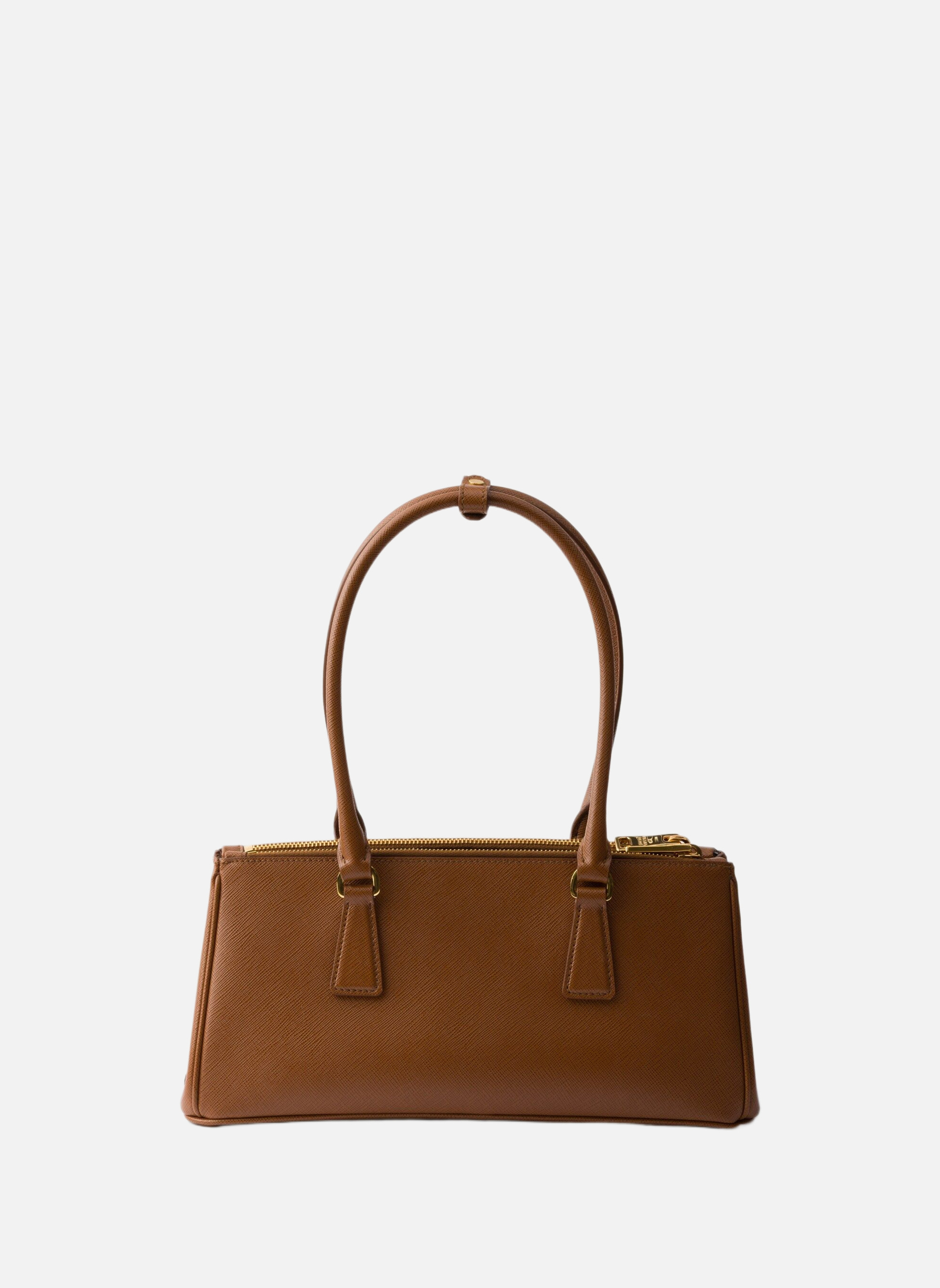 Sac prada galleria de taille moyenne en cuir saffi PRADA Marron