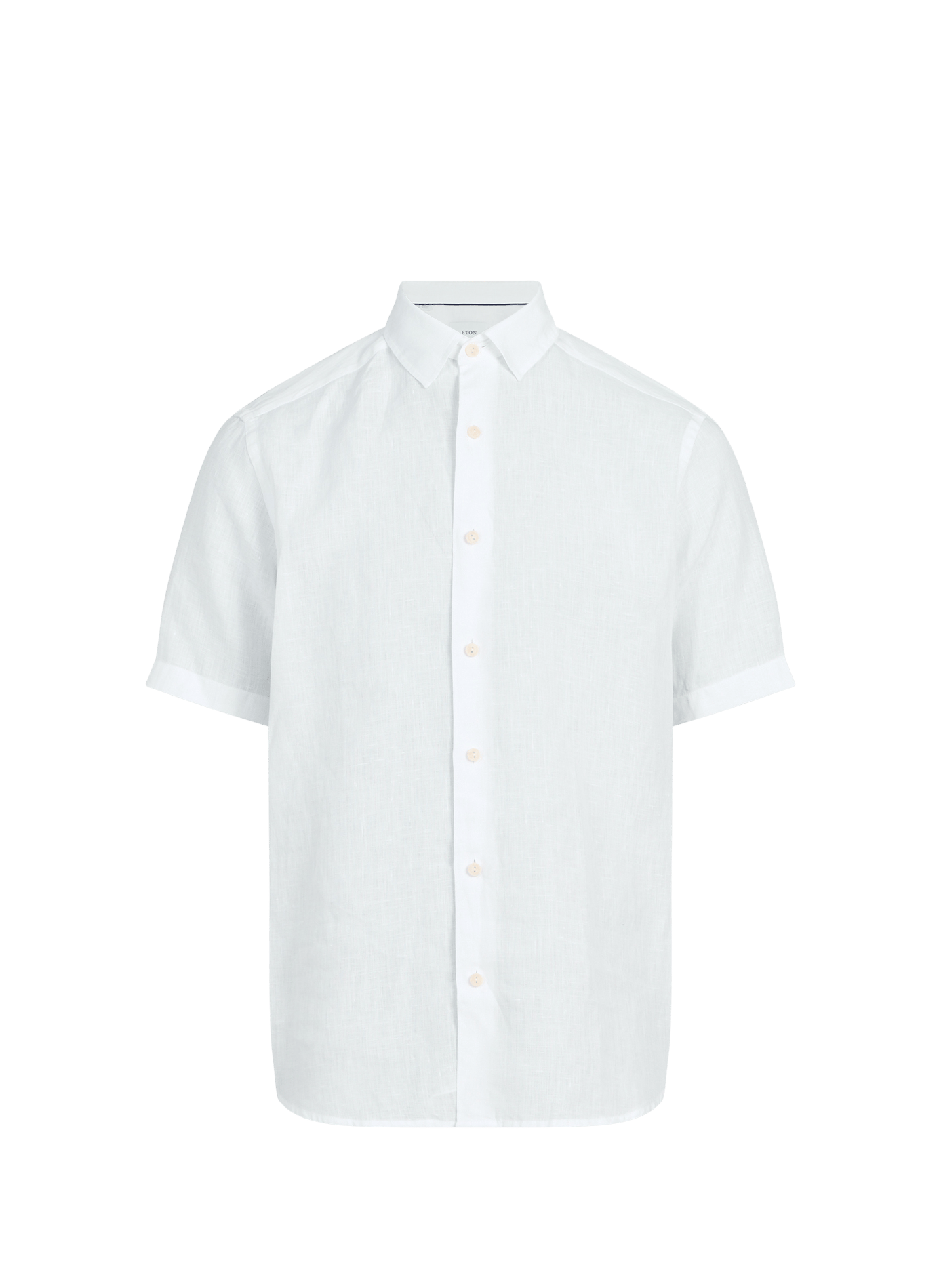 Straight shirt with short sleeves in linen ETON White
