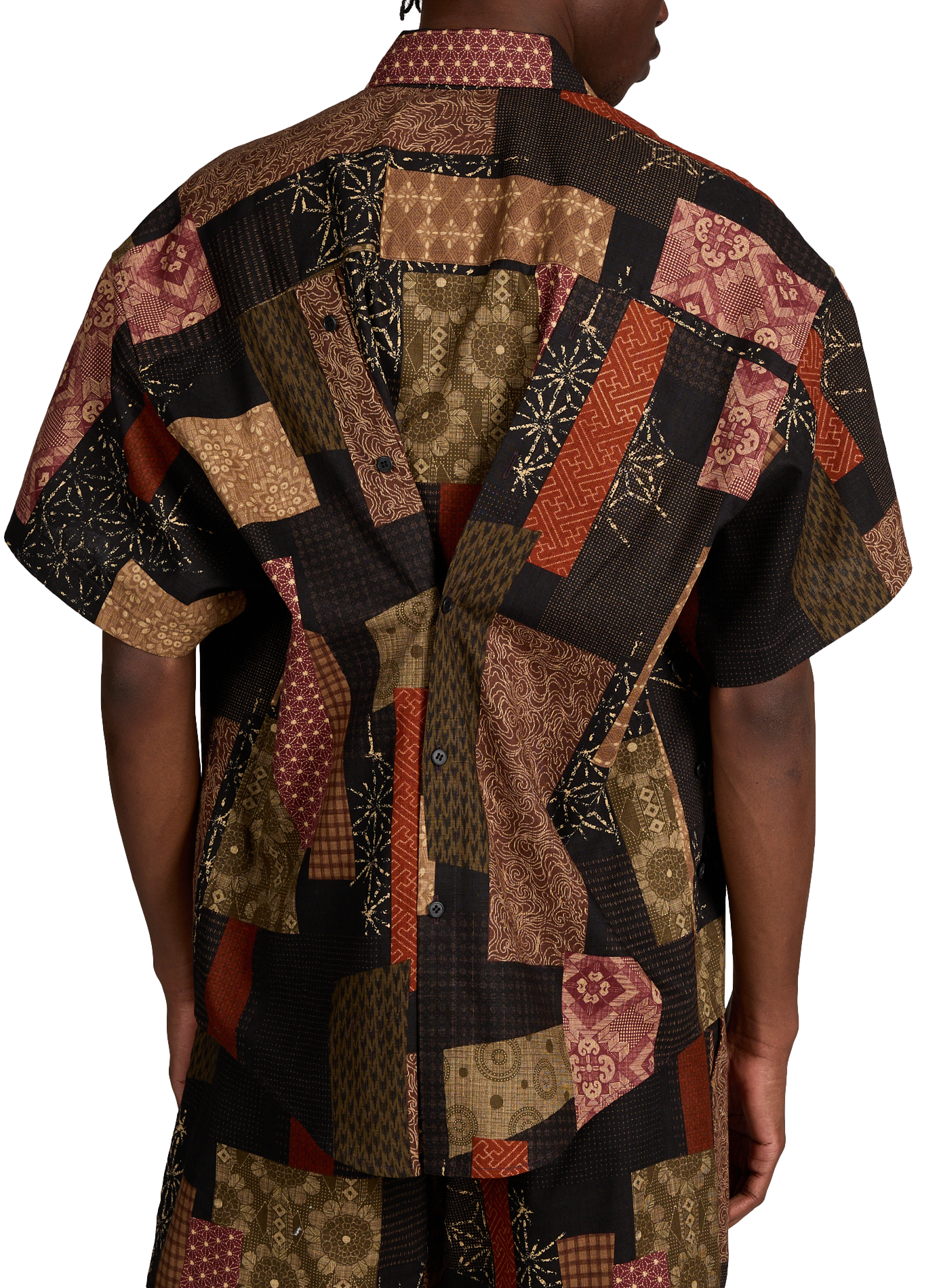 Short-sleeved cotton patchwork shirt WANSIE Multicolour