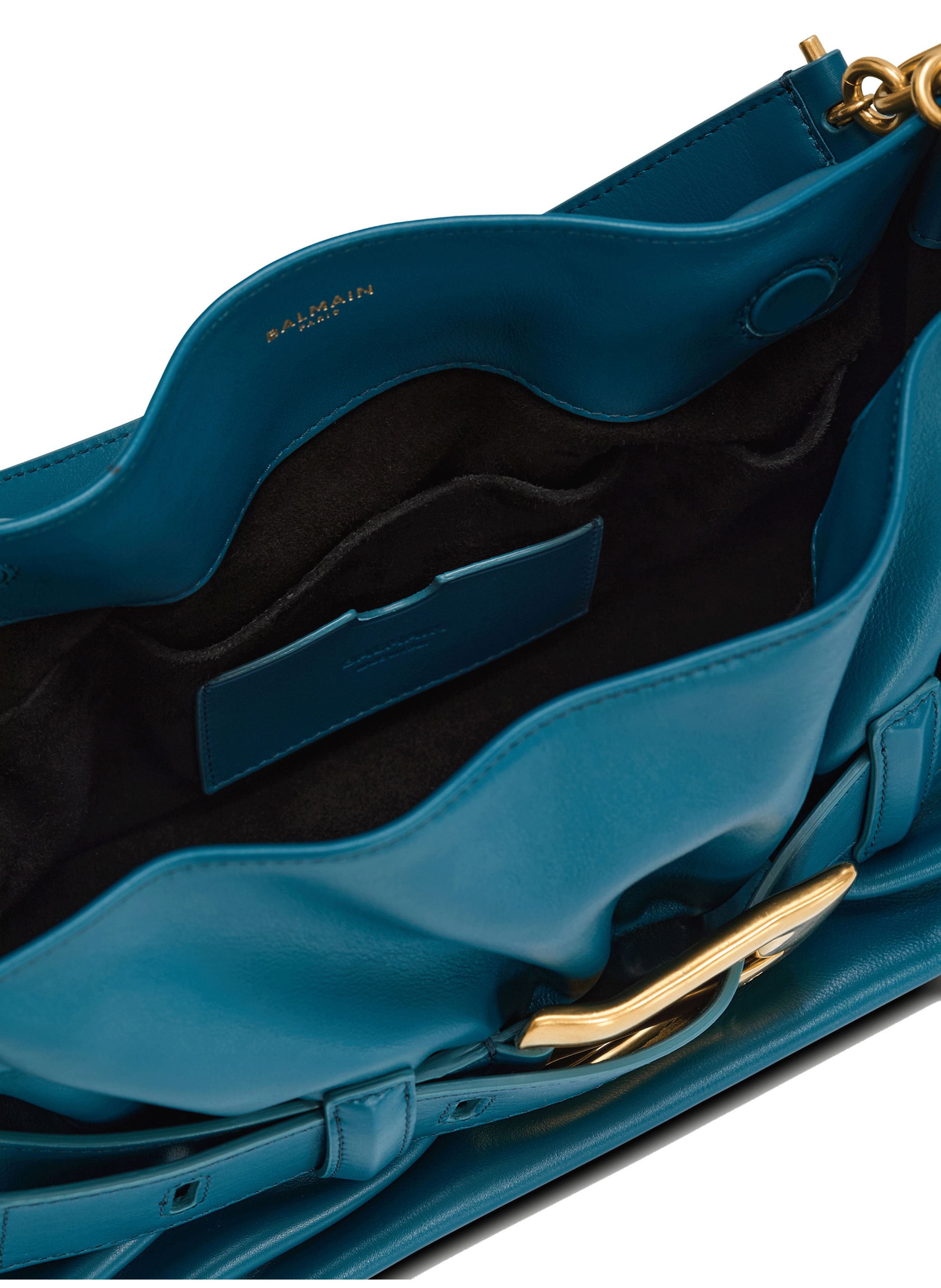 Sac anthem medium en cuir lisse BALMAIN Bleu
