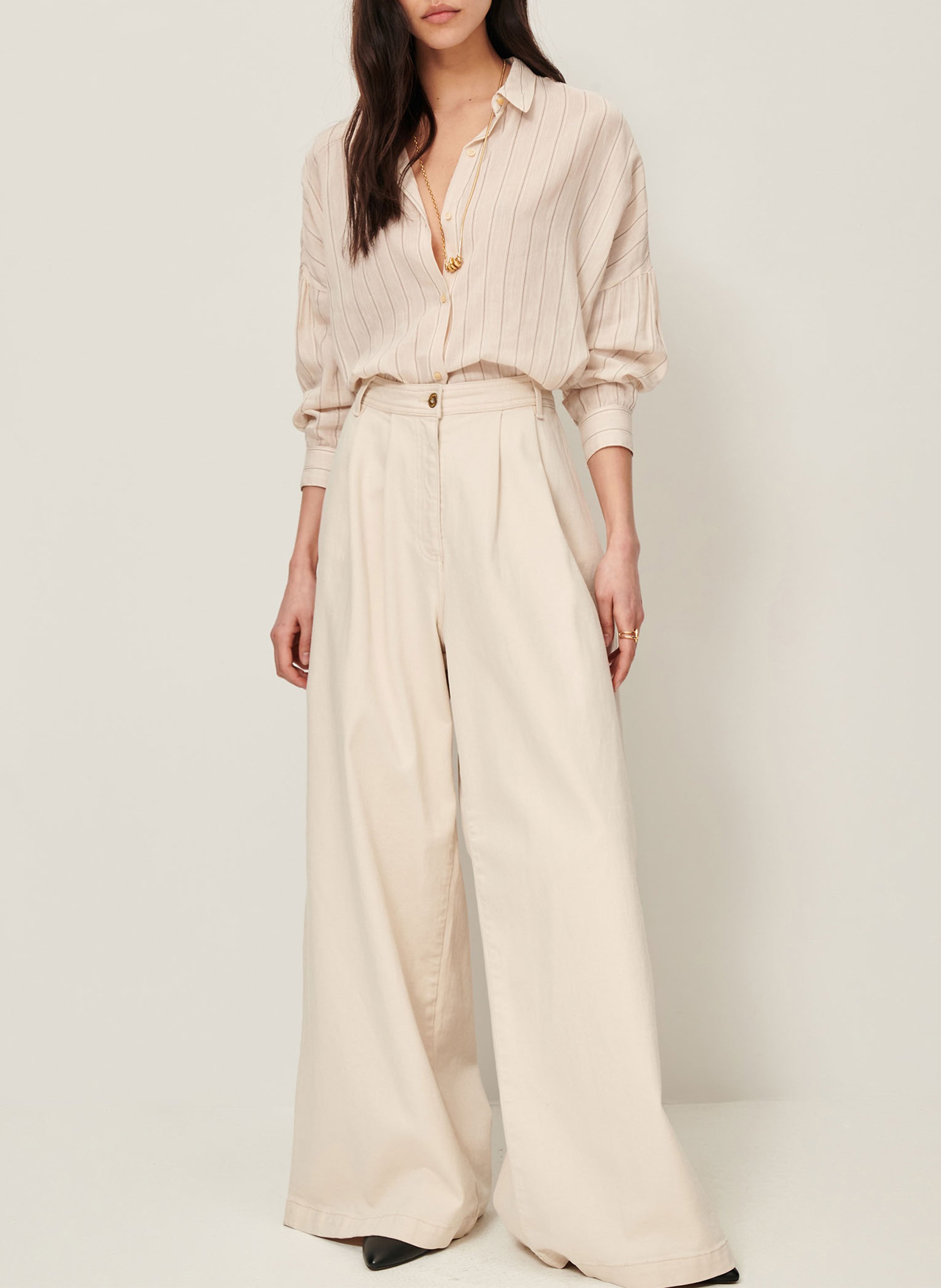 Chemise ample col classique botan SESSUN Beige