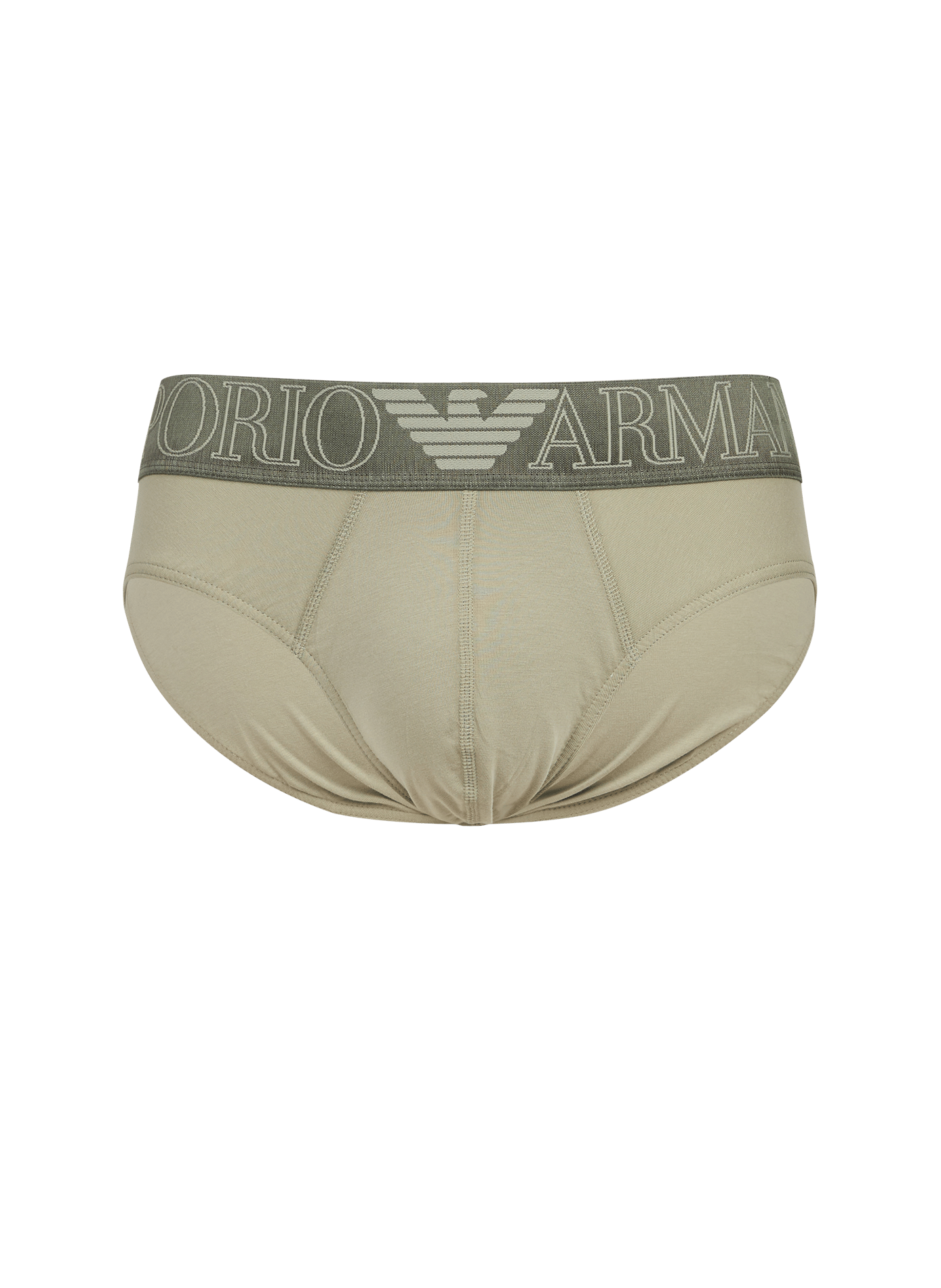 Logo-printed cotton blend briefs EMPORIO ARMANI Khaki