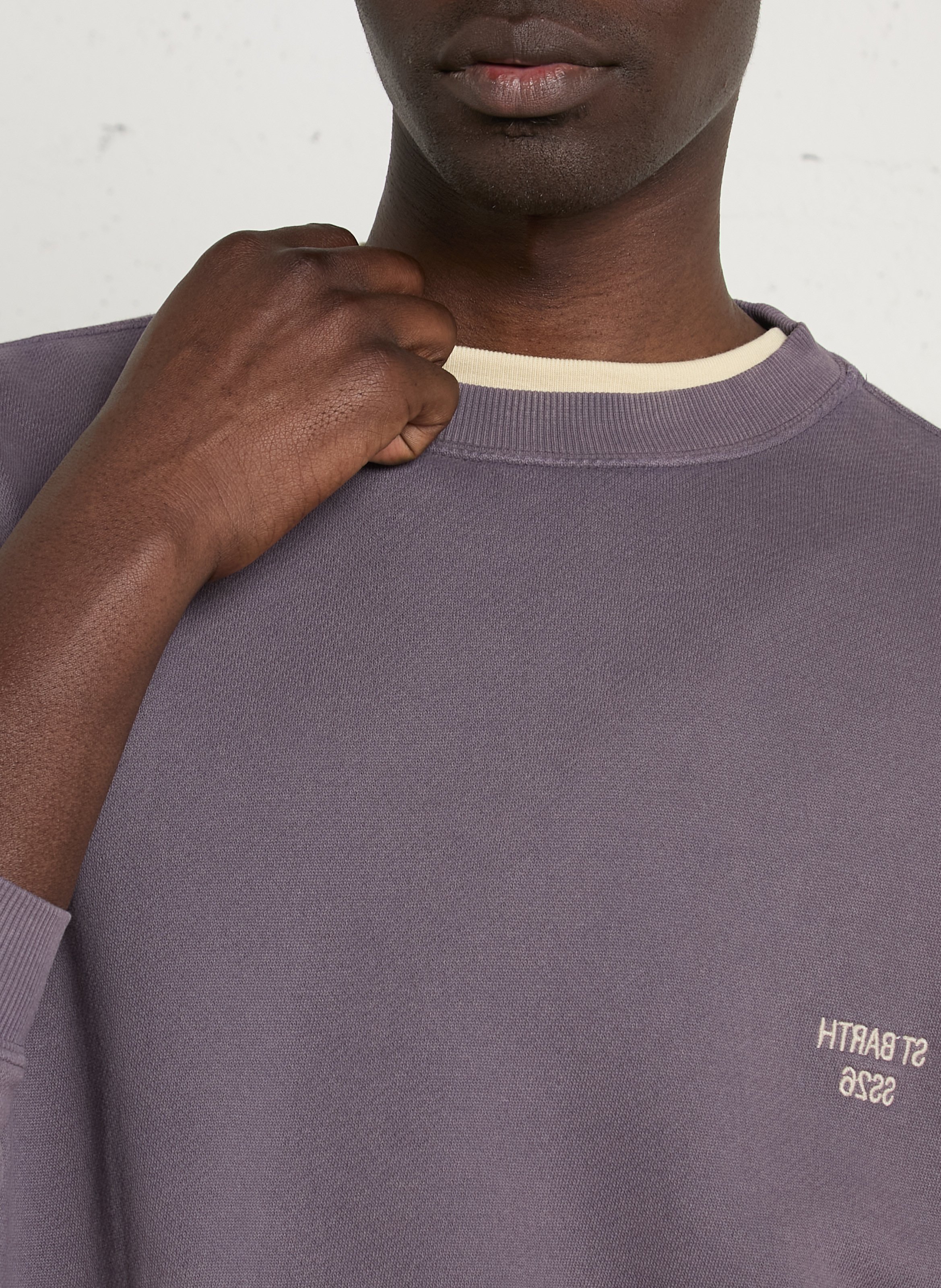 Sweat col rond en coton IKKS Violet