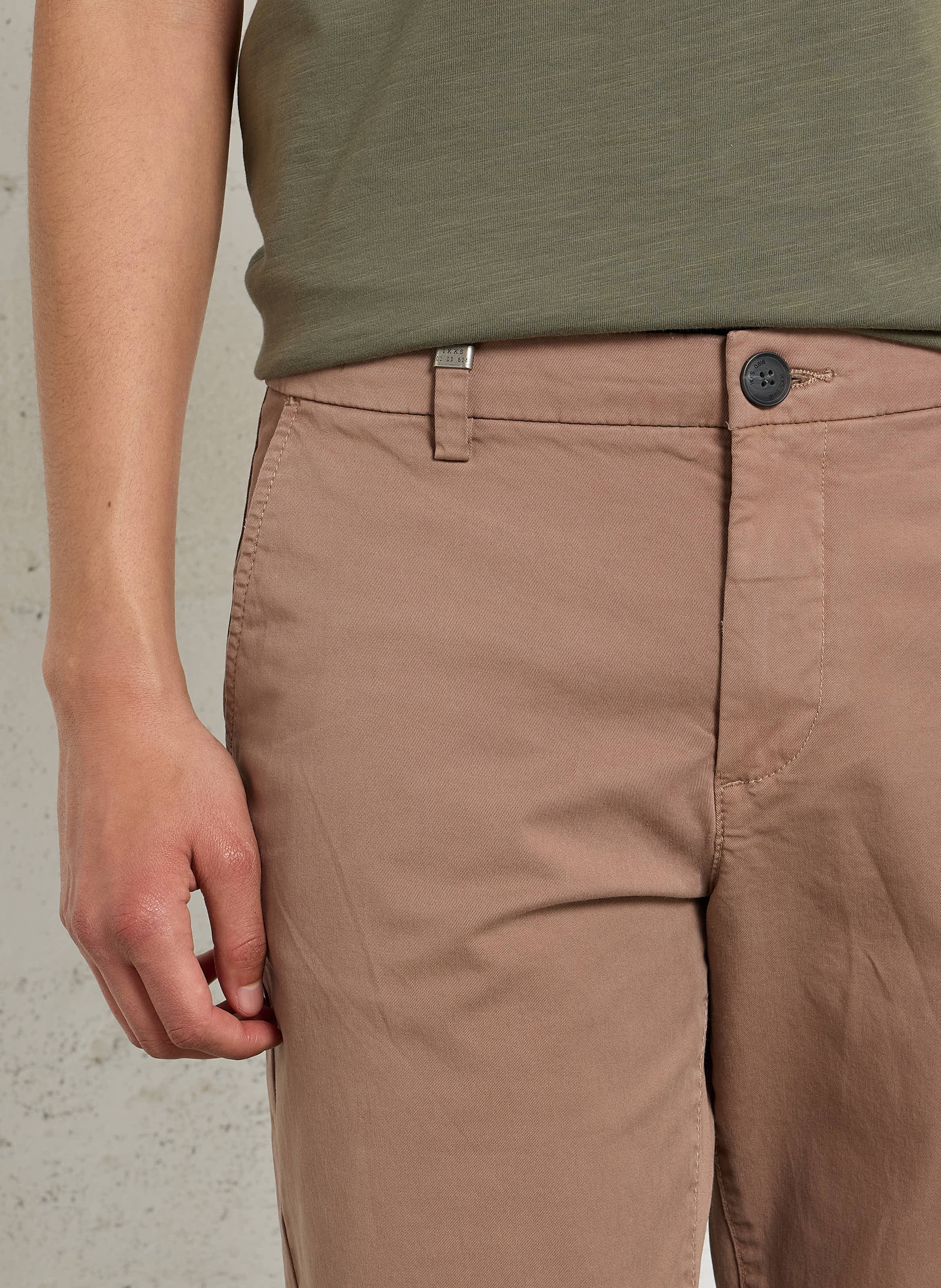 Pantalon chino en coton mélangé IKKS Marron