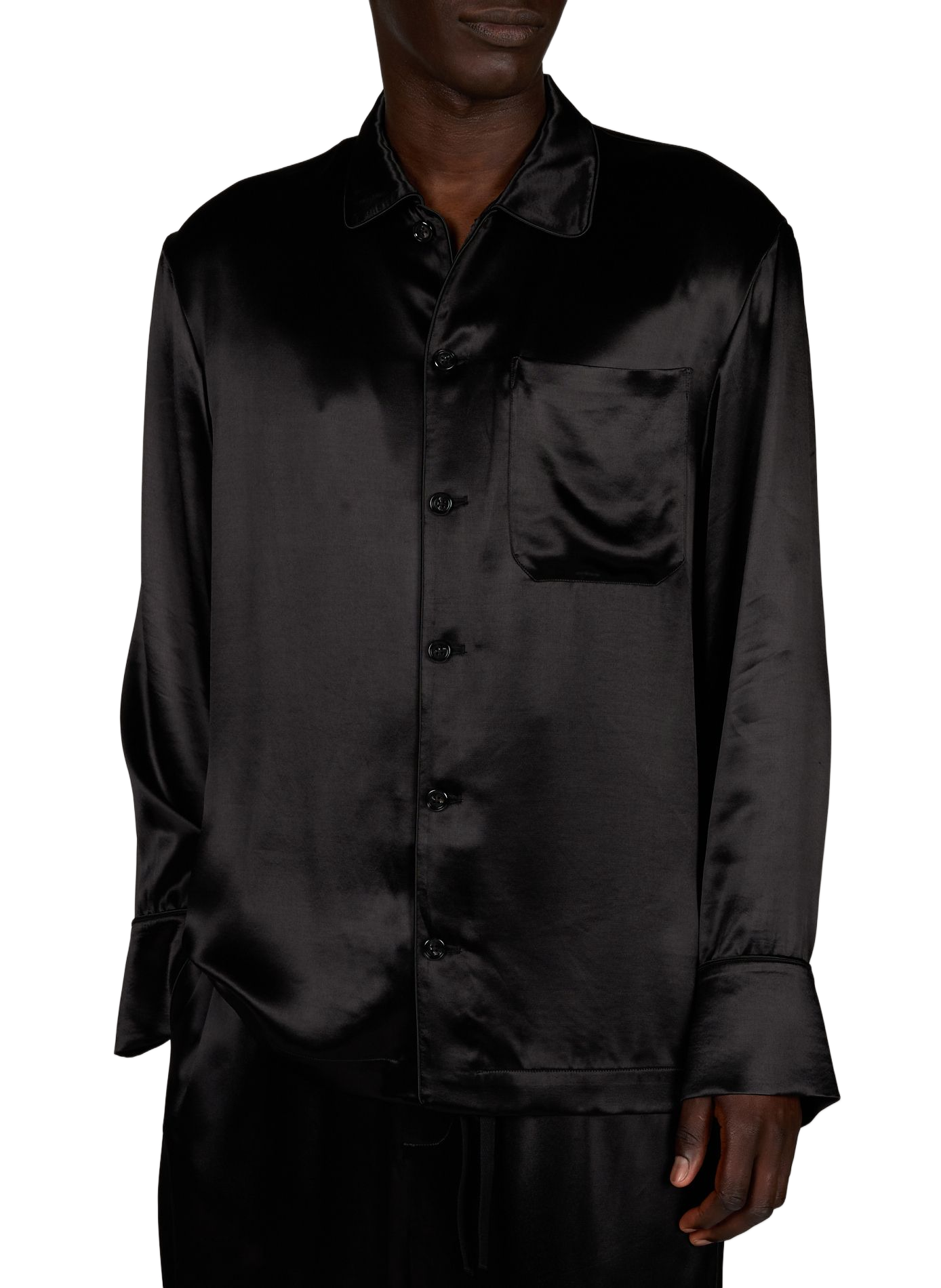 Satin indoor shirt ANN DEMEULEMEESTER Black