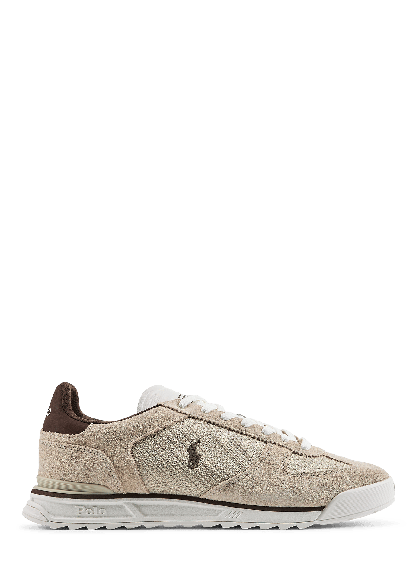 Mixed leather low-top sneakers POLO RALPH LAUREN Beige