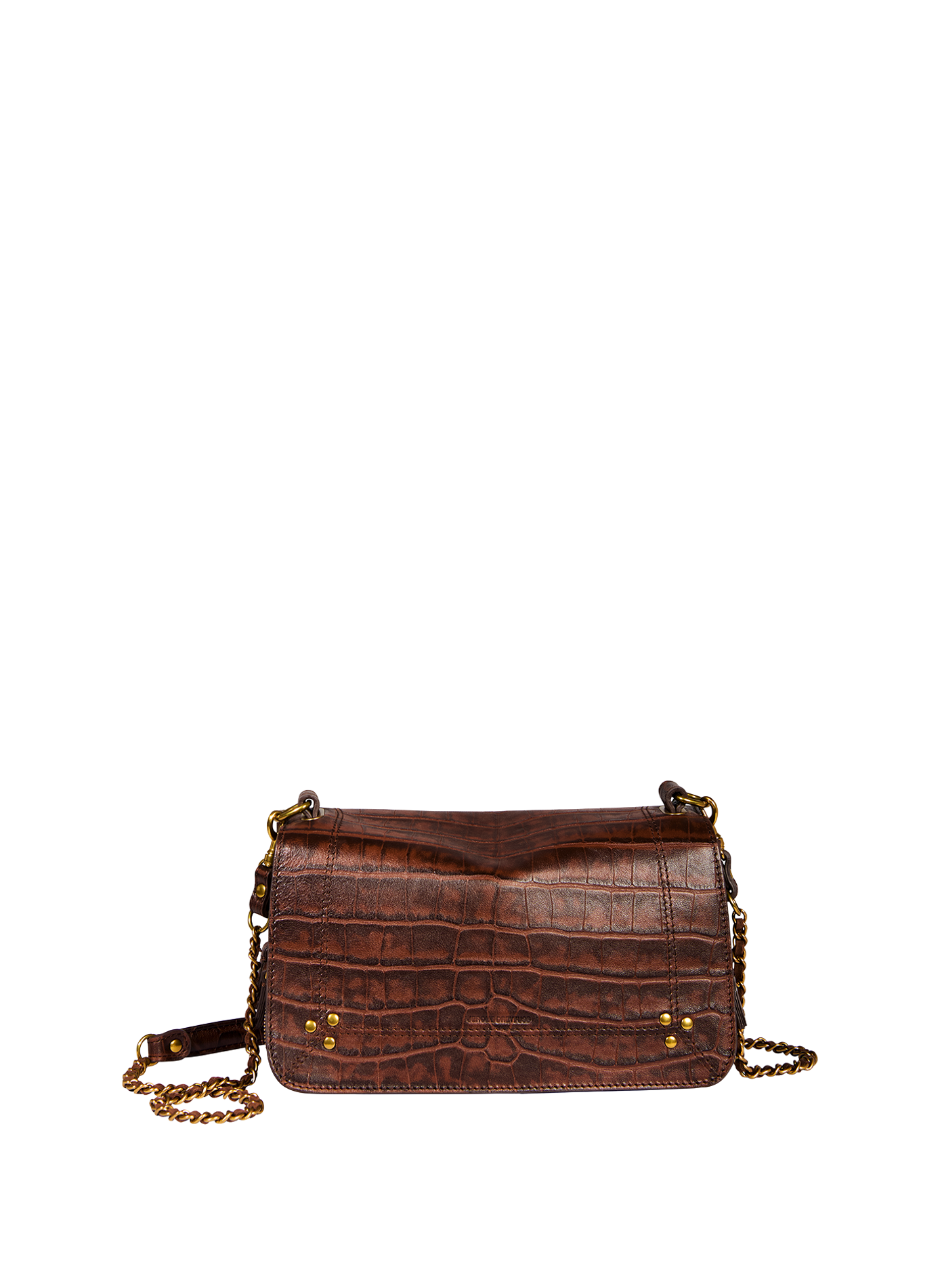 Sac épaule effet peau de crocodile en cuir JÉRÔME DREYFUSS Marron