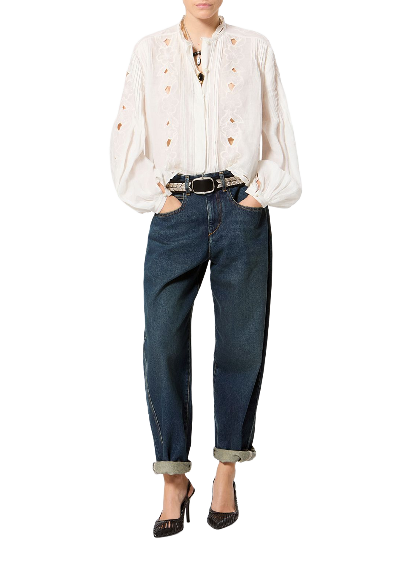 Barrel Oriane washed denim pants | Blue ISABEL MARANT Women
