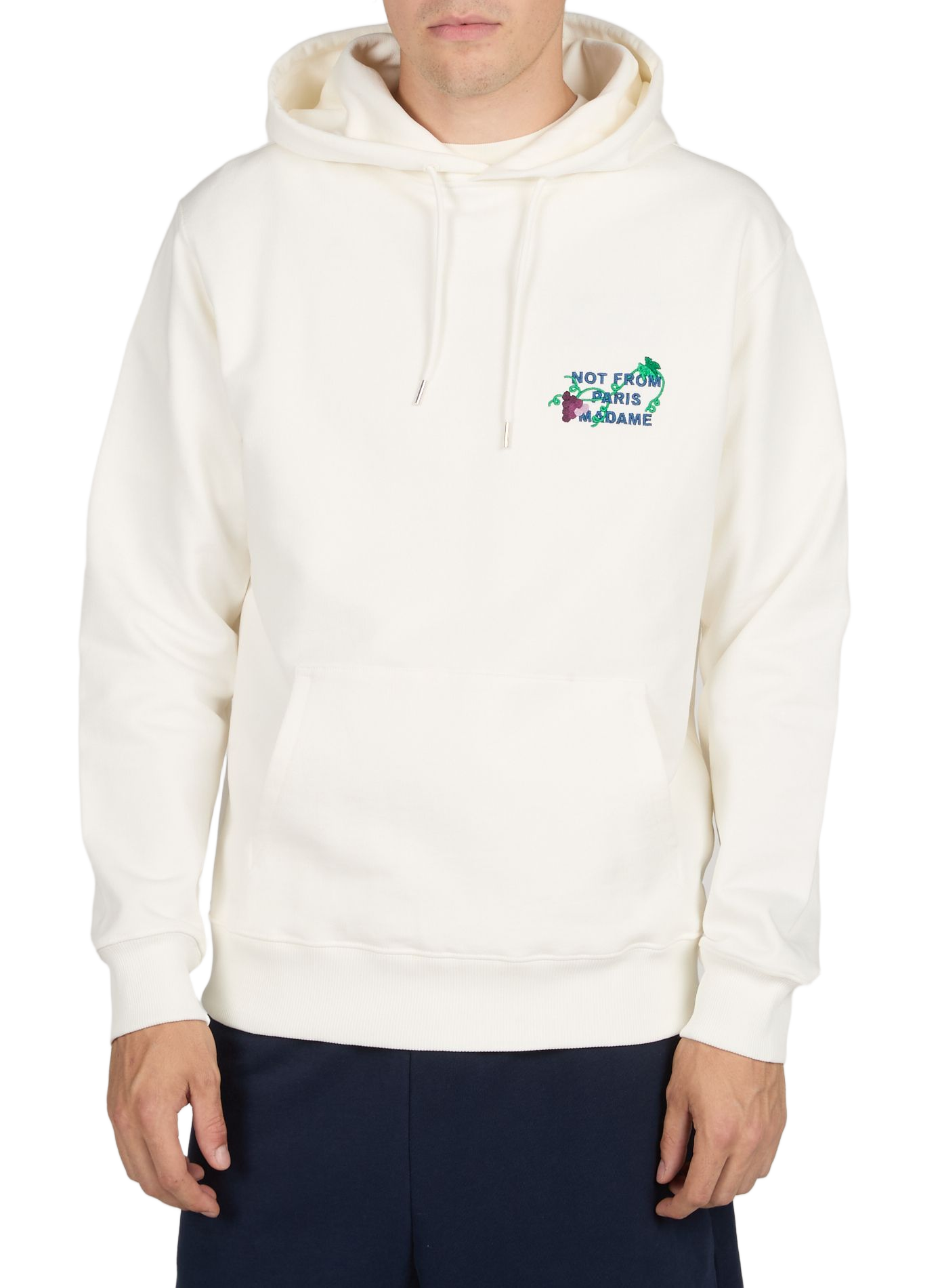 Embroidered hooded sweatshirt DROLE DE MONSIEUR White