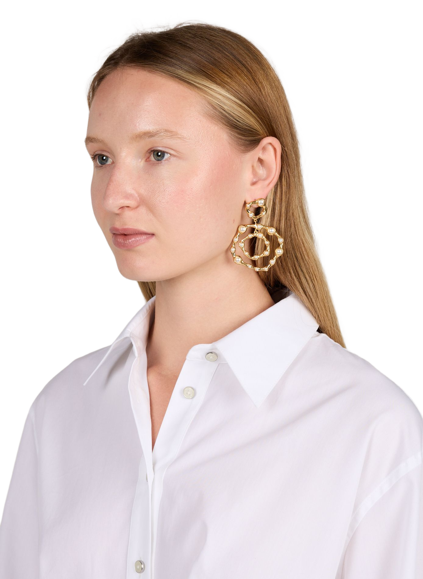 Boucles d'oreilles cabochon à perles JOANNA LAURA CONSTANTINE Doré